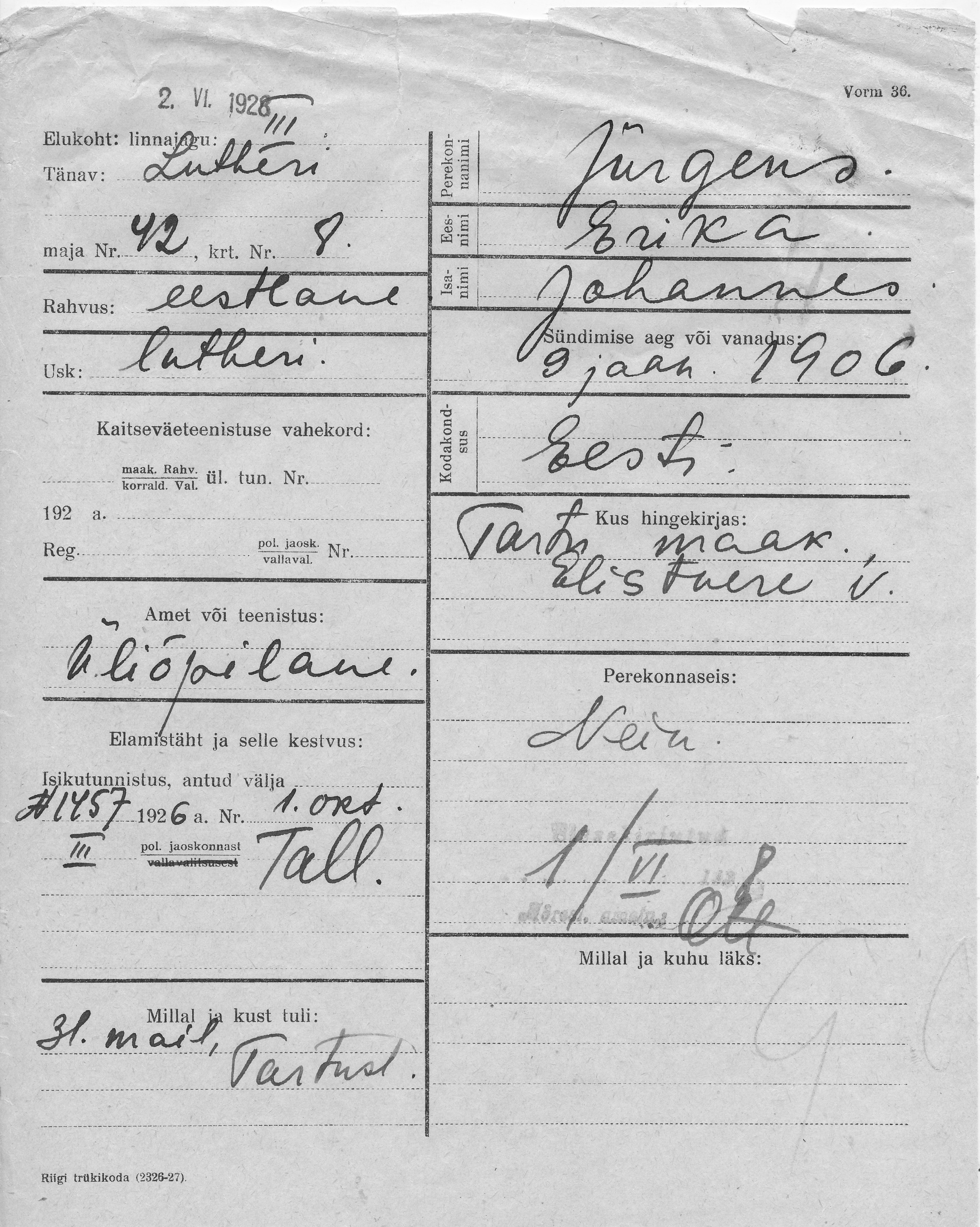 Jürgens, Erika, Johannes