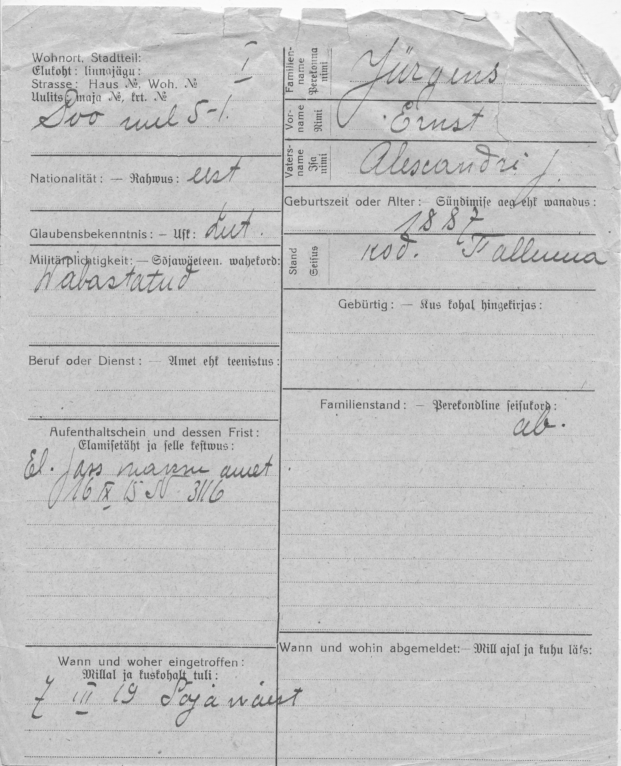 Jürgens, Ernst, Alexander