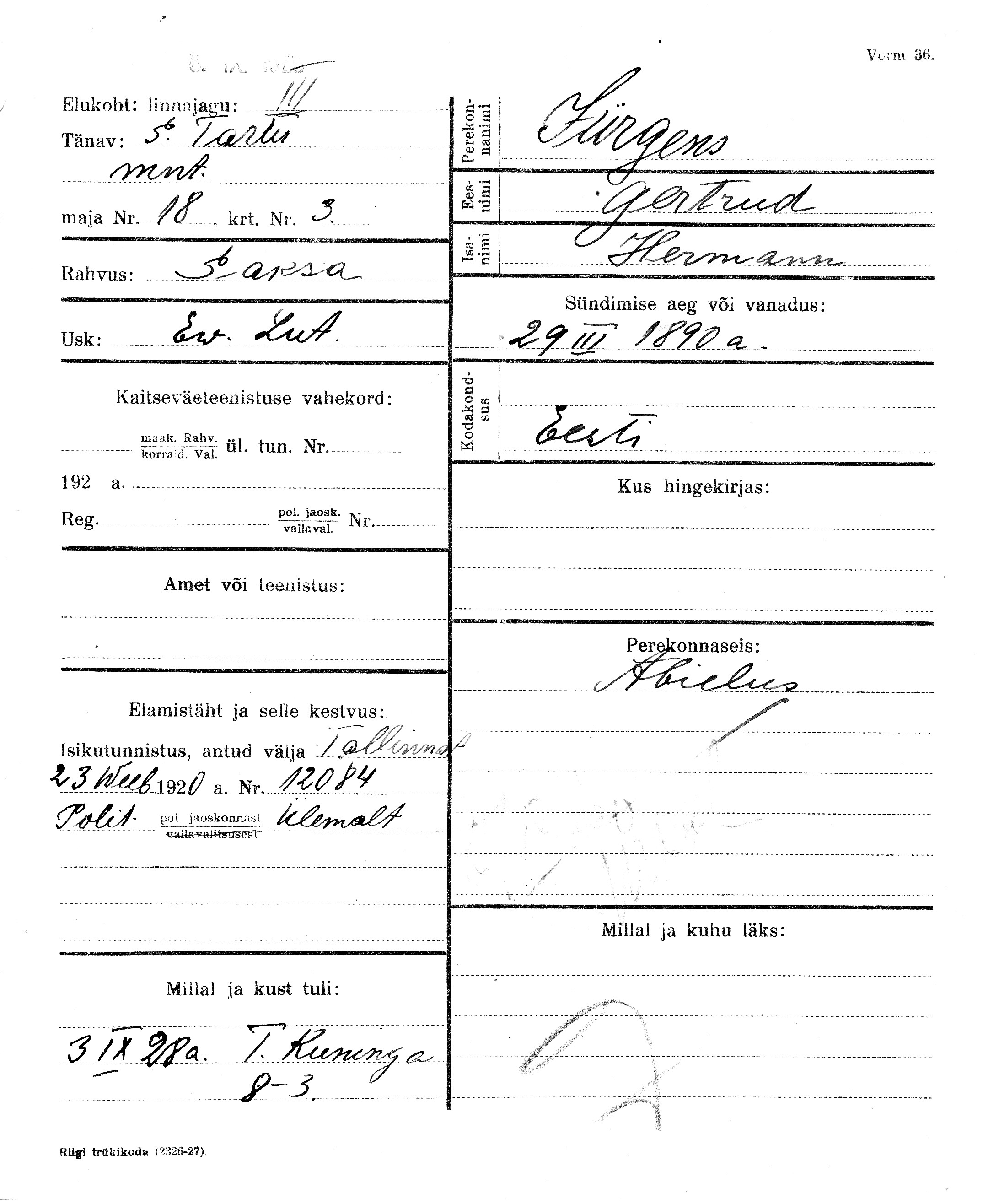 Jürgens, Gertrud, Hermann