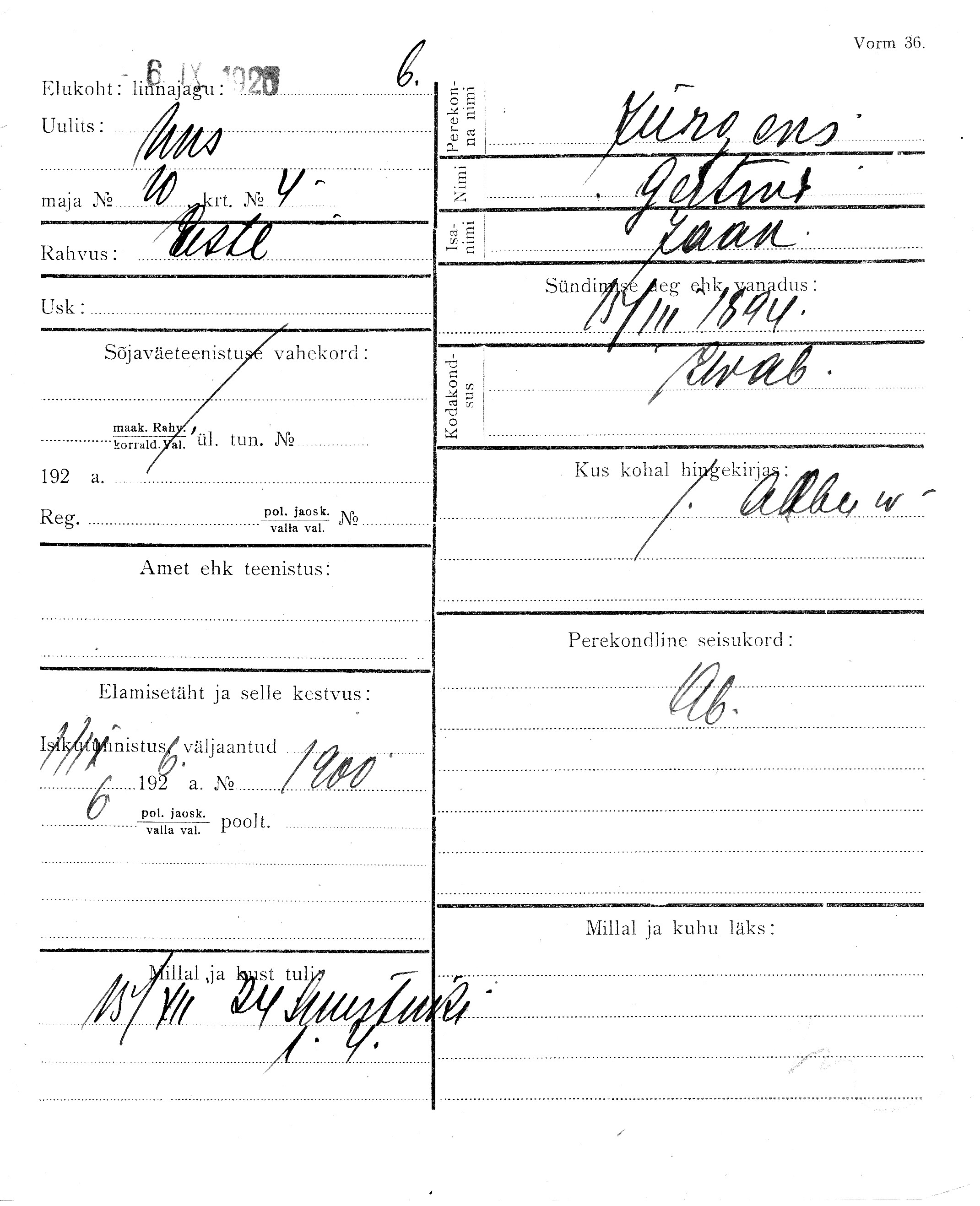 Jürgens, Gertrud, Jaan