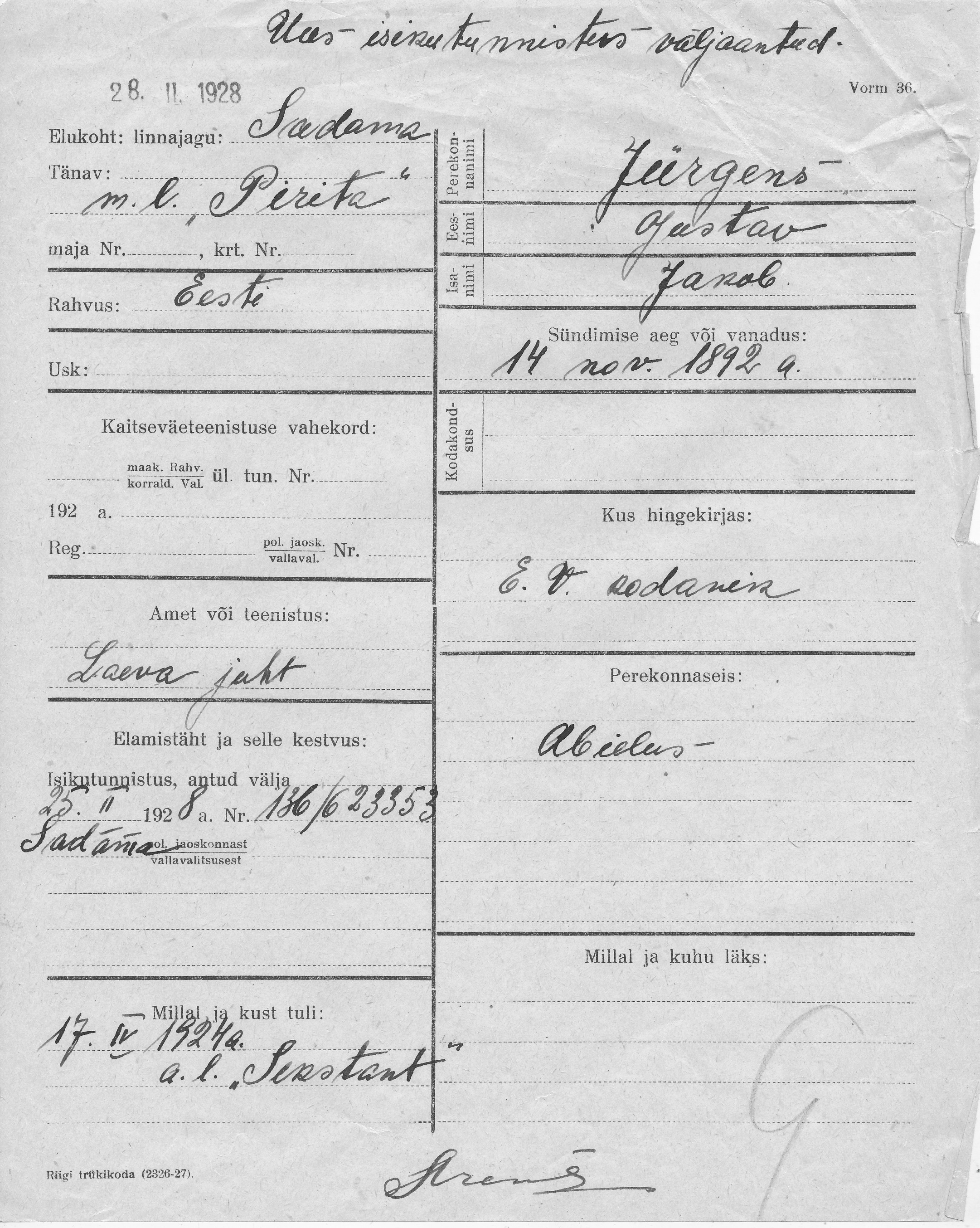 Jürgens, Gustaw, Jakob