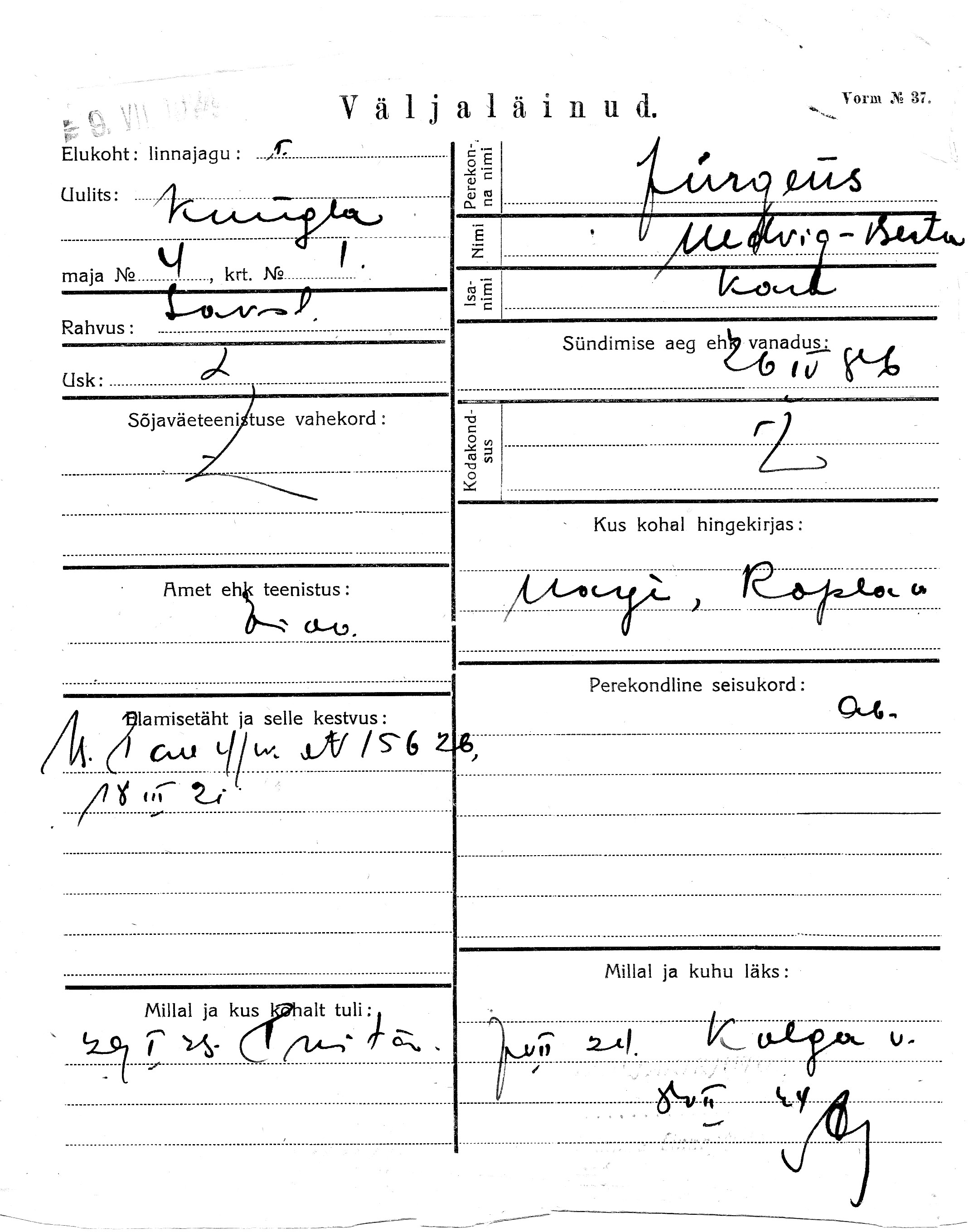 Jürgens, Hedvig-Berta, Karl