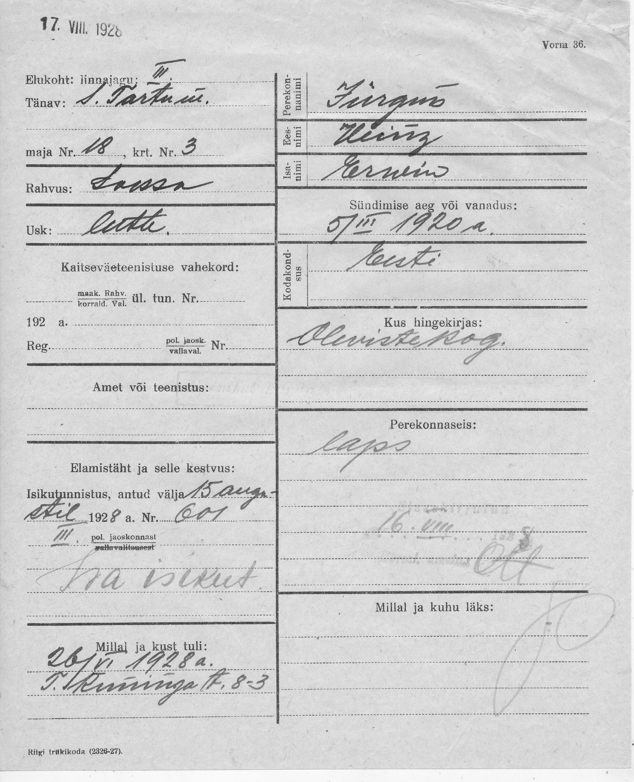 Jürgens, Heinz, Erwin