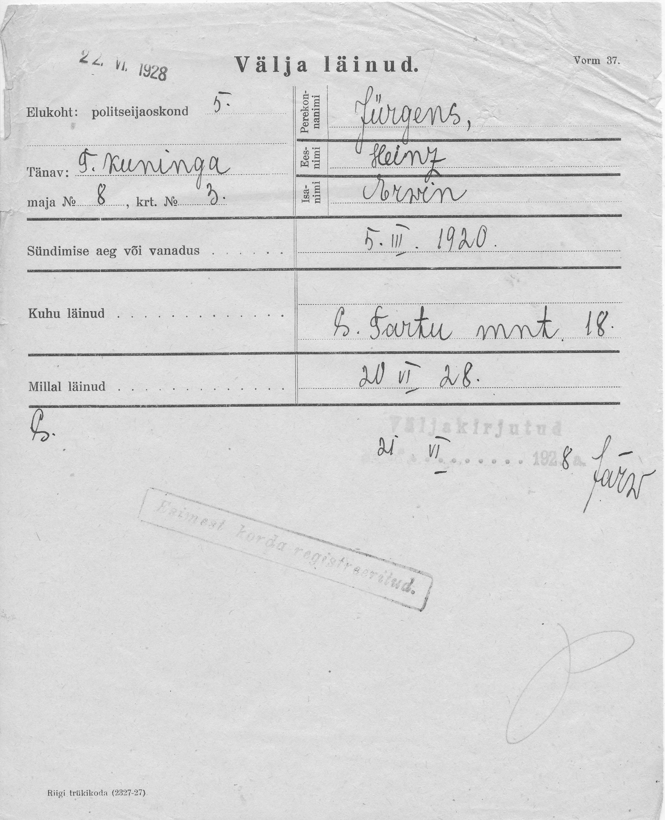 Jürgens, Heinz, Erwin