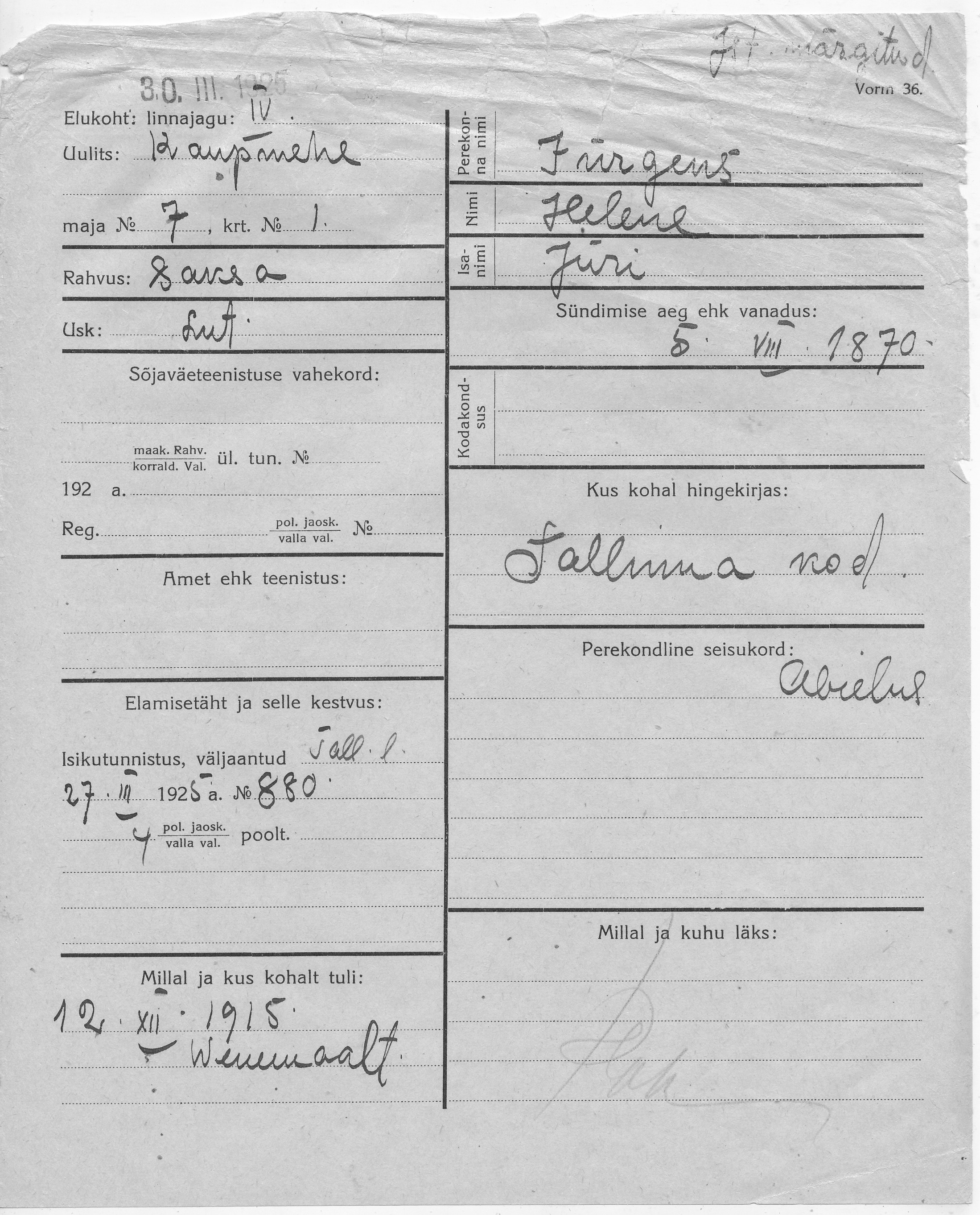 Jürgens, Helene, Jüri