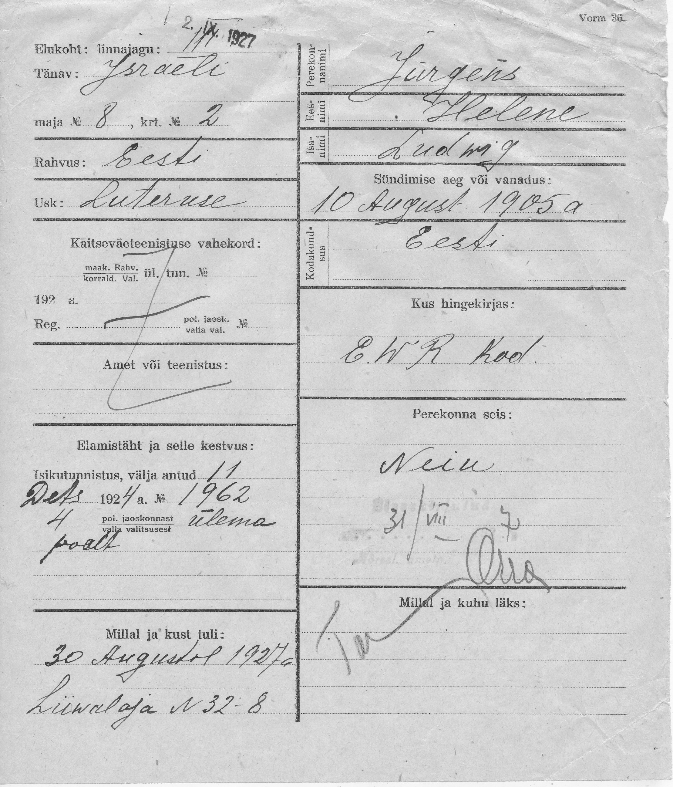 Jürgens, Helene, Ludwig