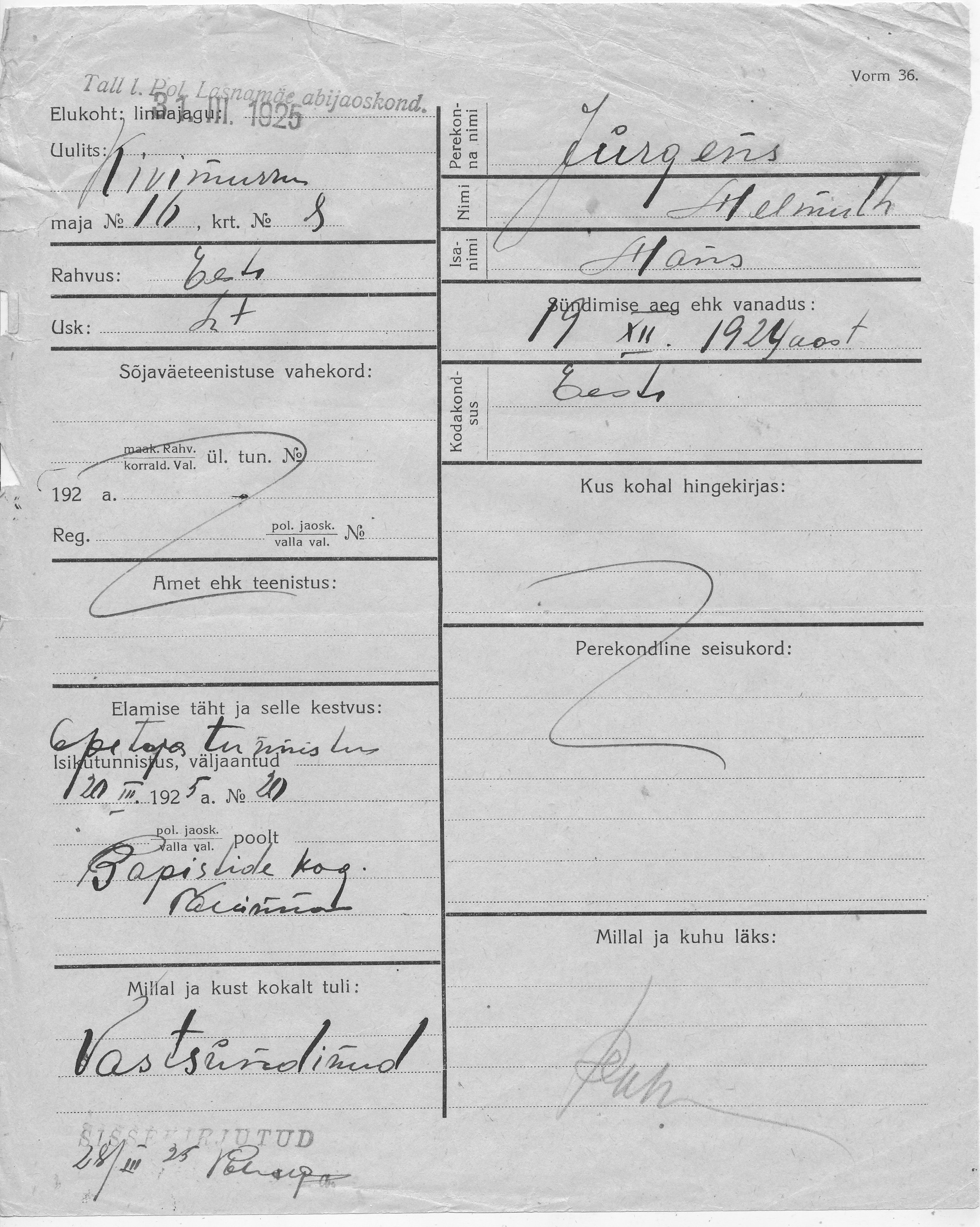 Jürgens, Helmuth, Hans