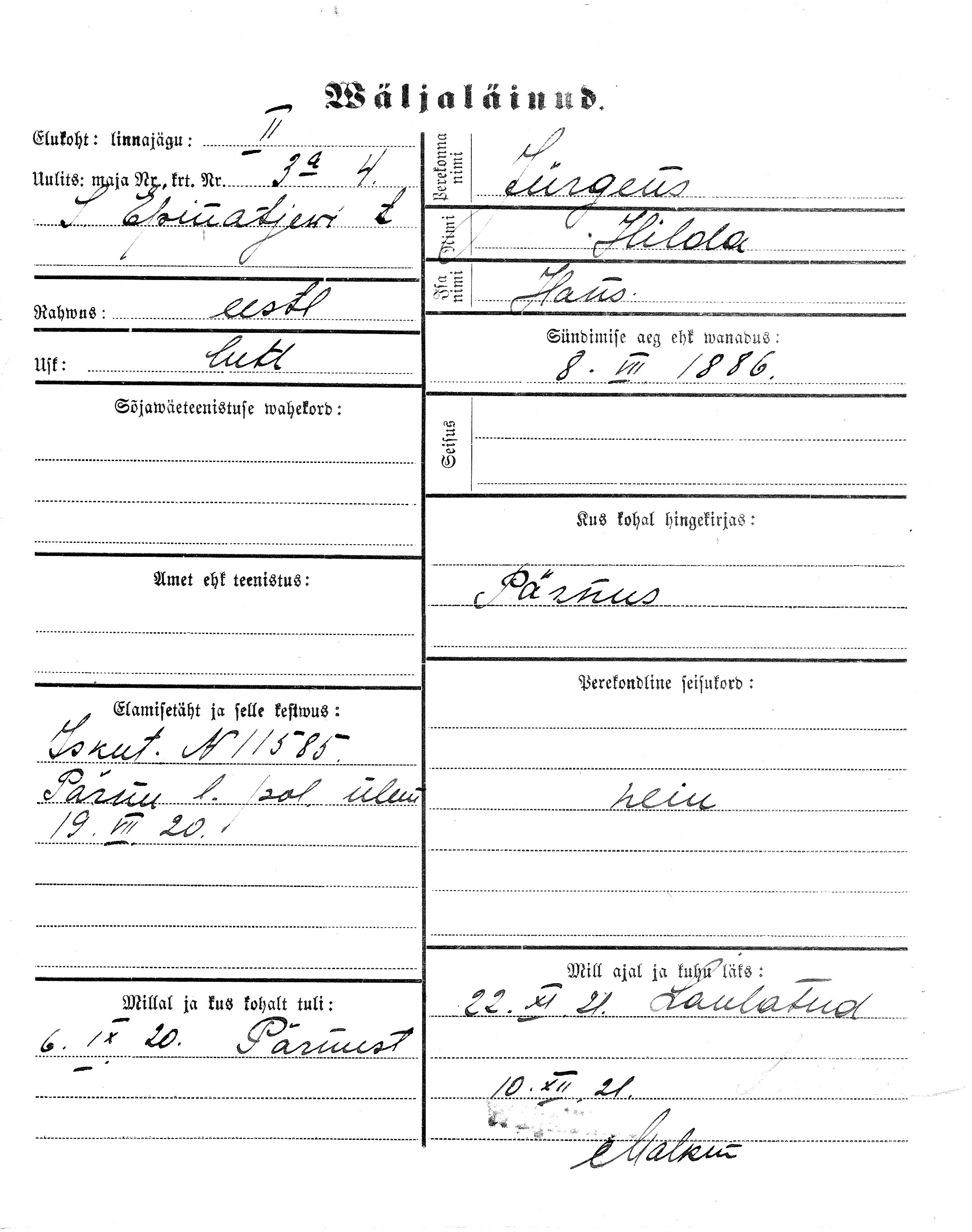 Jürgens, Hilda, Hans