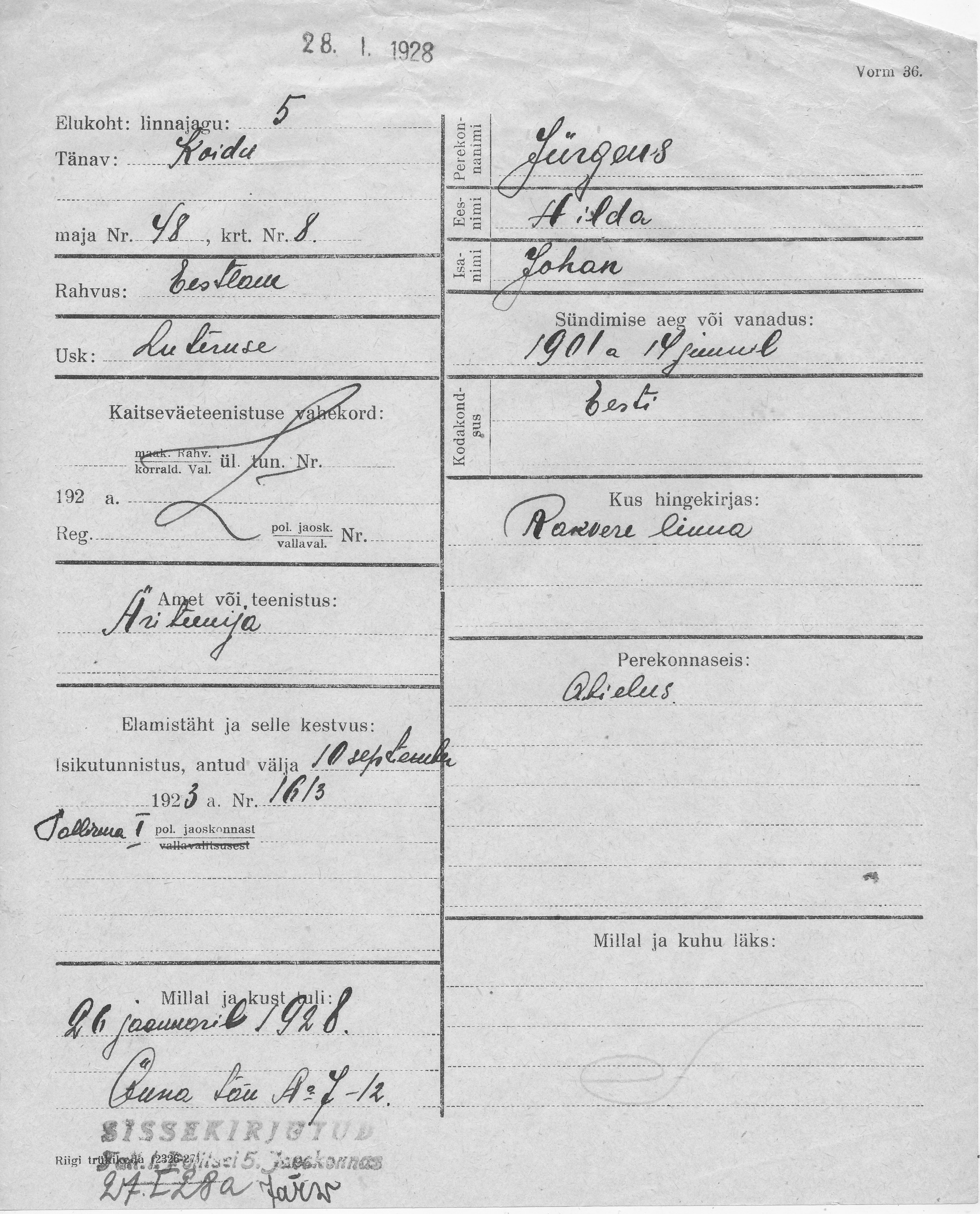 Jürgens, Hilda, Johan