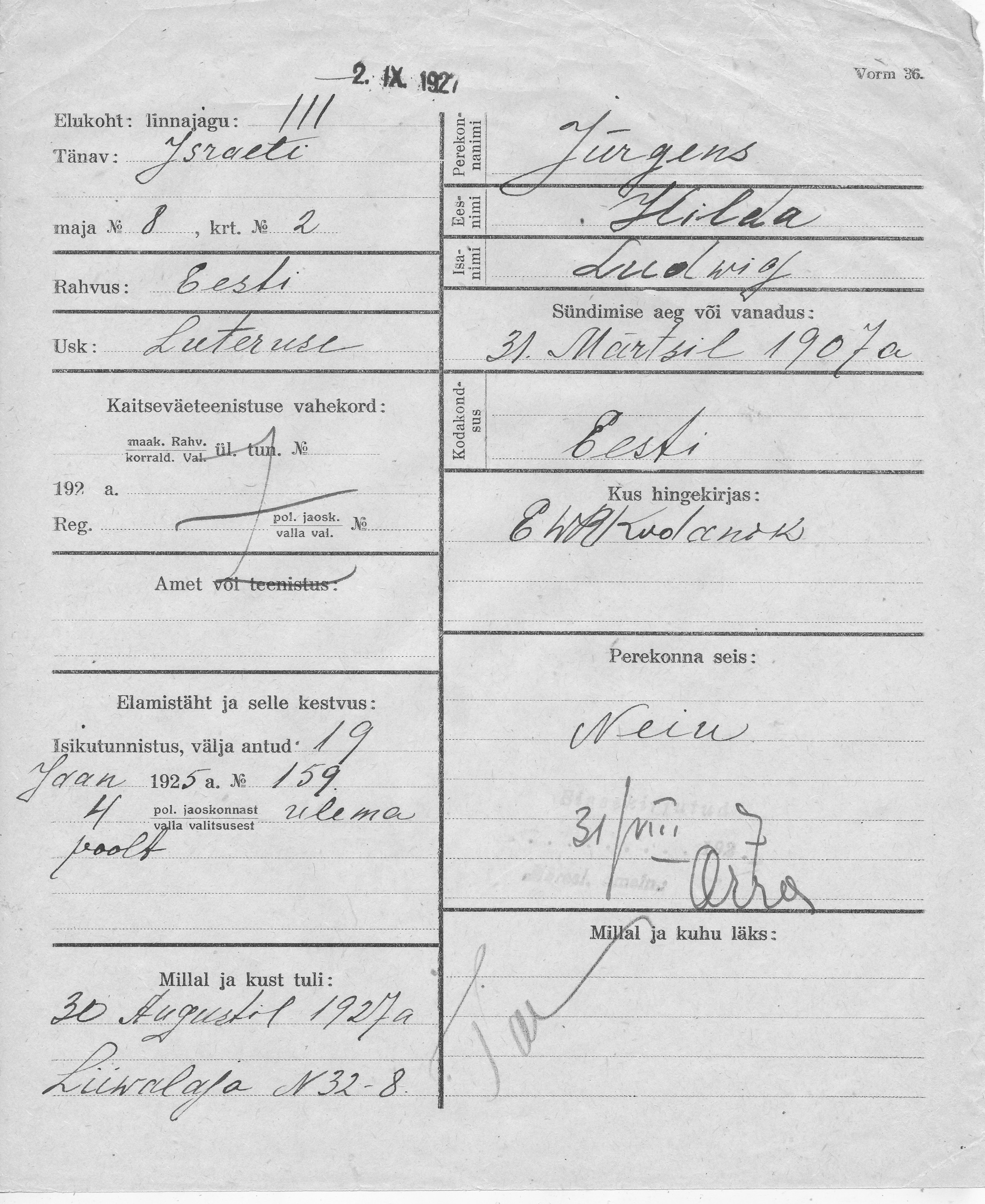 Jürgens, Hilda, Ludwig