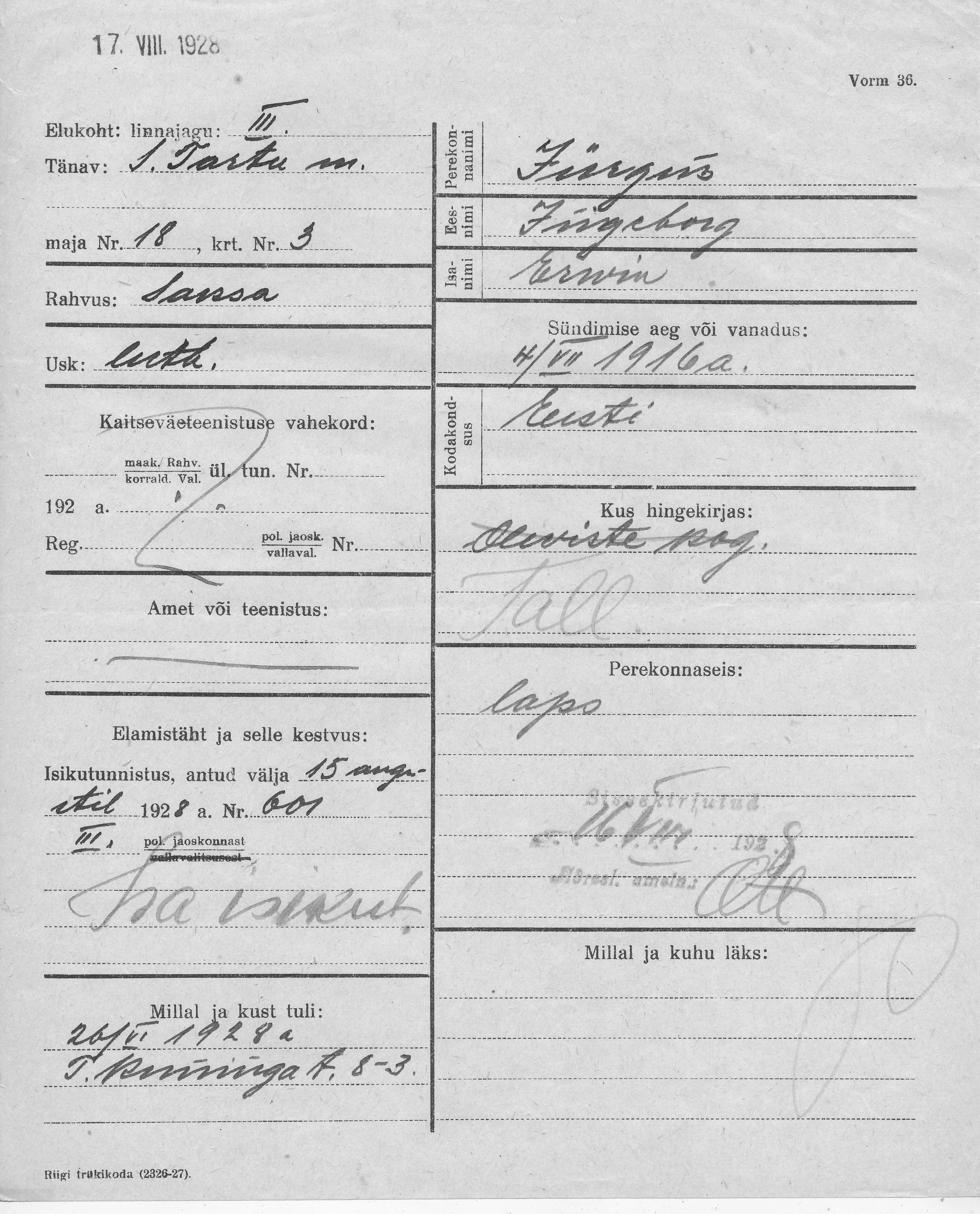 Jürgens, Ingeborg, Erwin