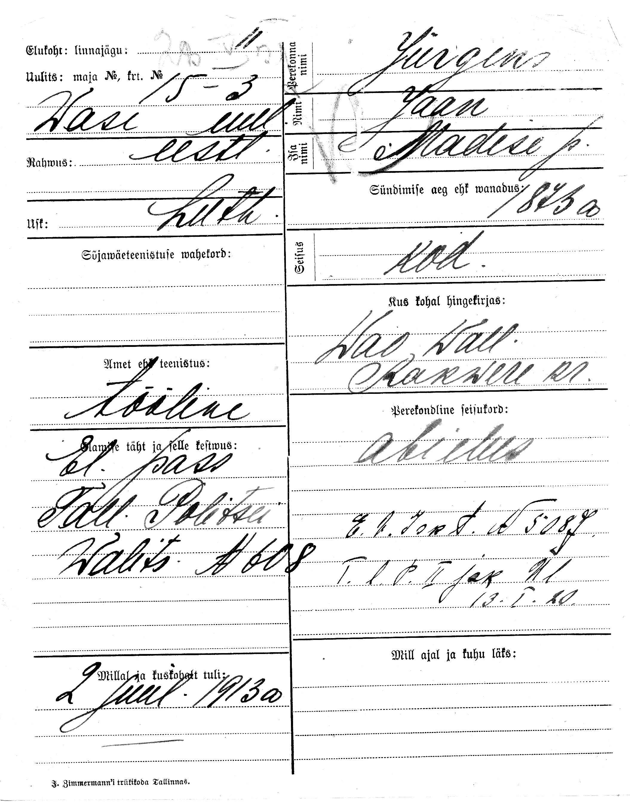 Jürgens, Jaan, Madis