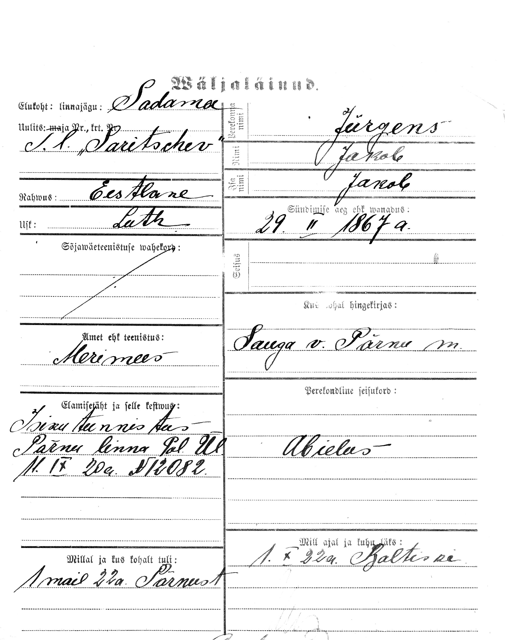 Jürgens, Jakob, Jakob