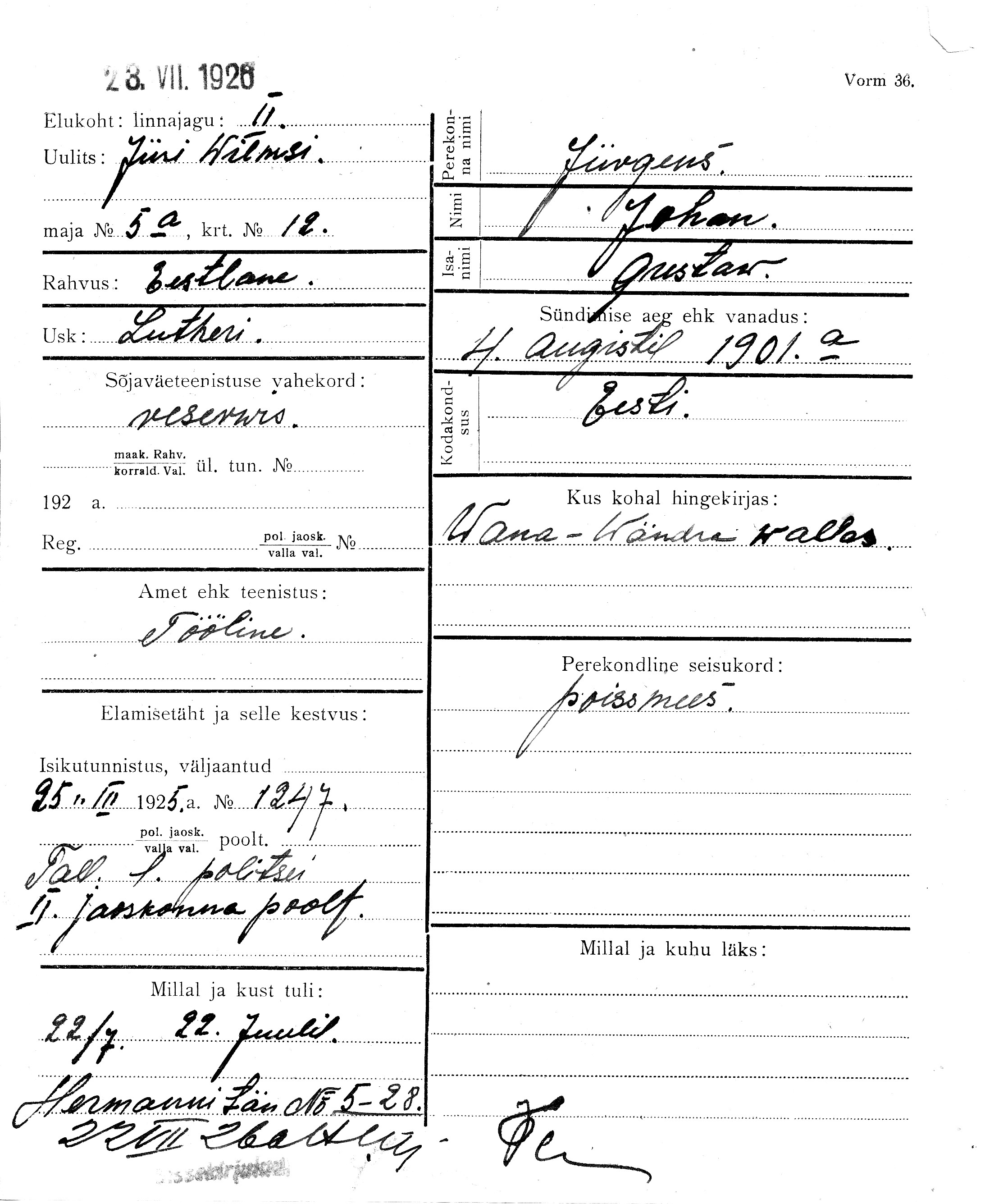 Jürgens, Johan, Gustaw