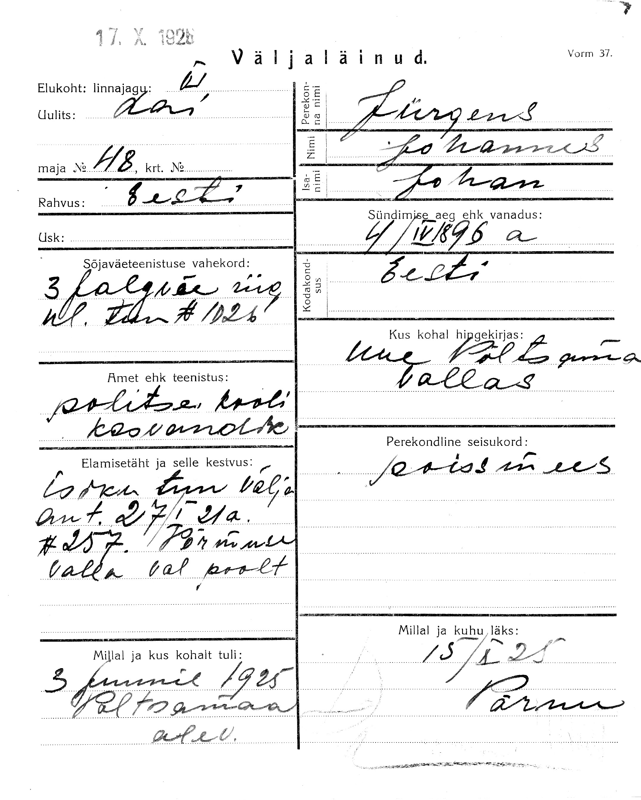 Jürgens, Johannes, Johan