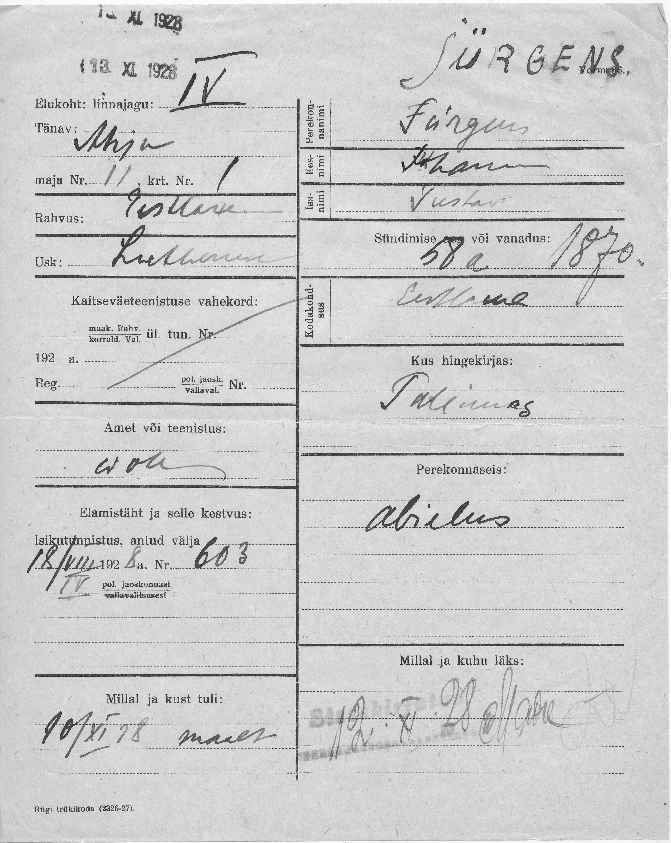 Jürgens, Juhann, Gustav