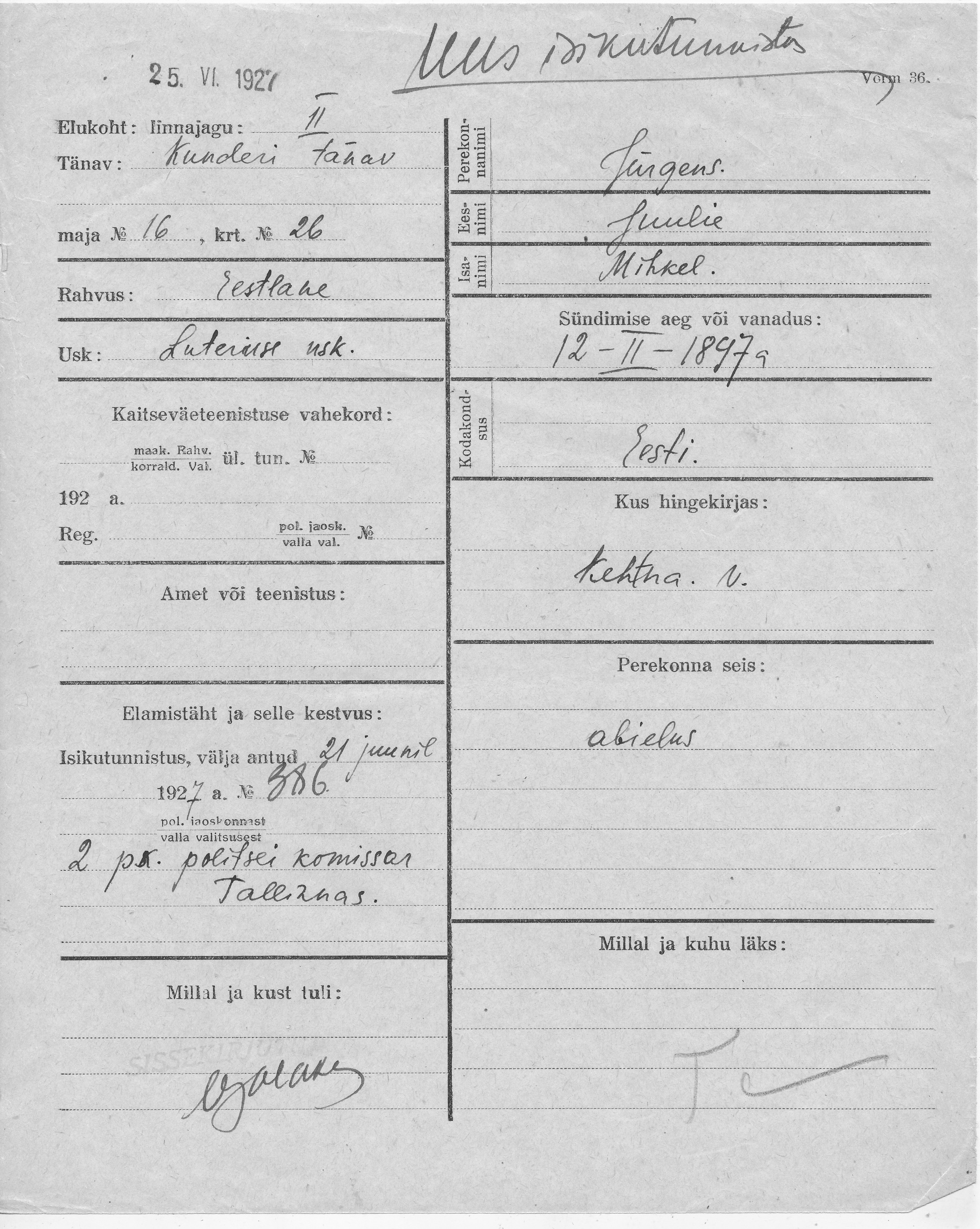 Jürgens, Juulie, Mihkel