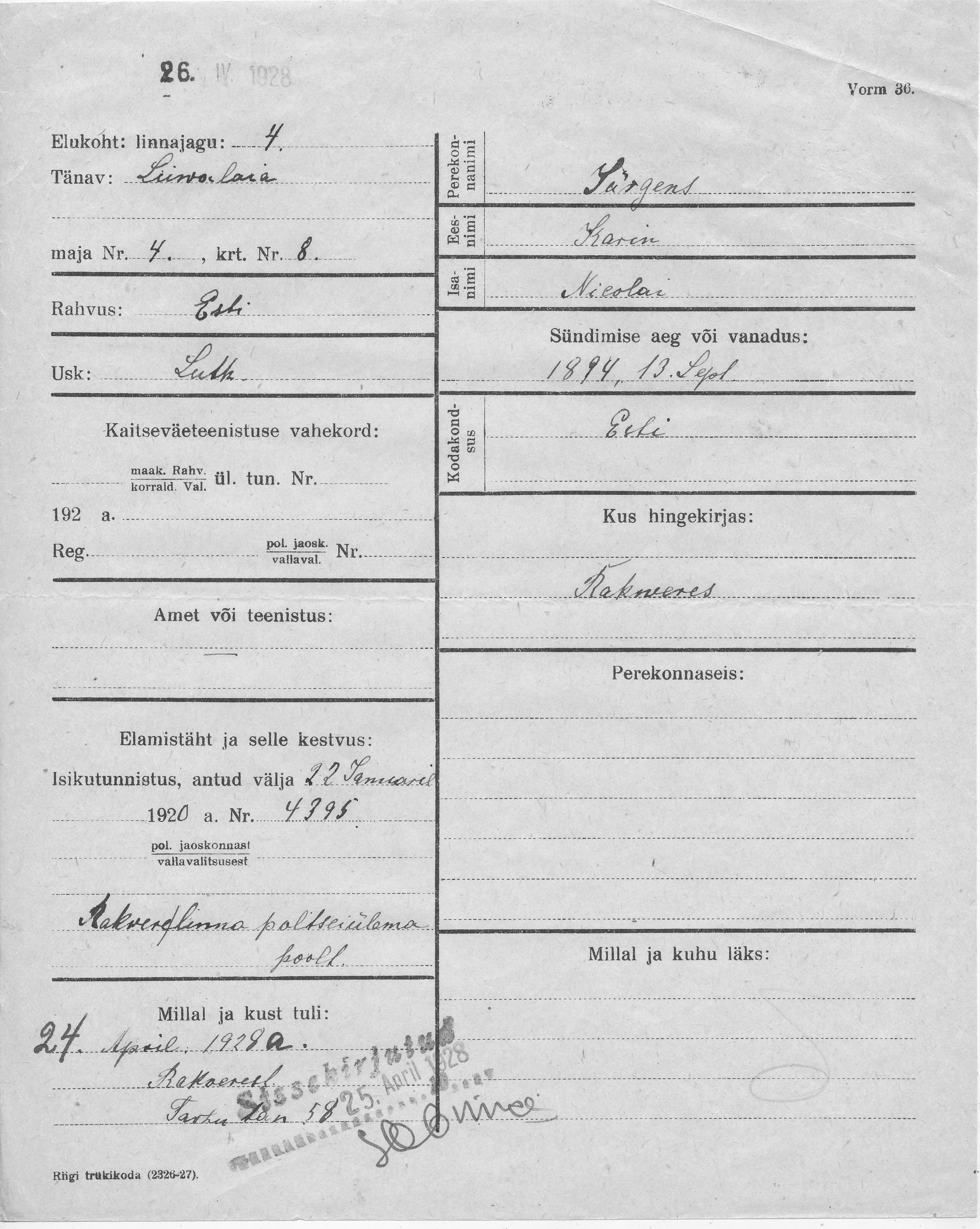 Jürgens, Karin, Nikolai