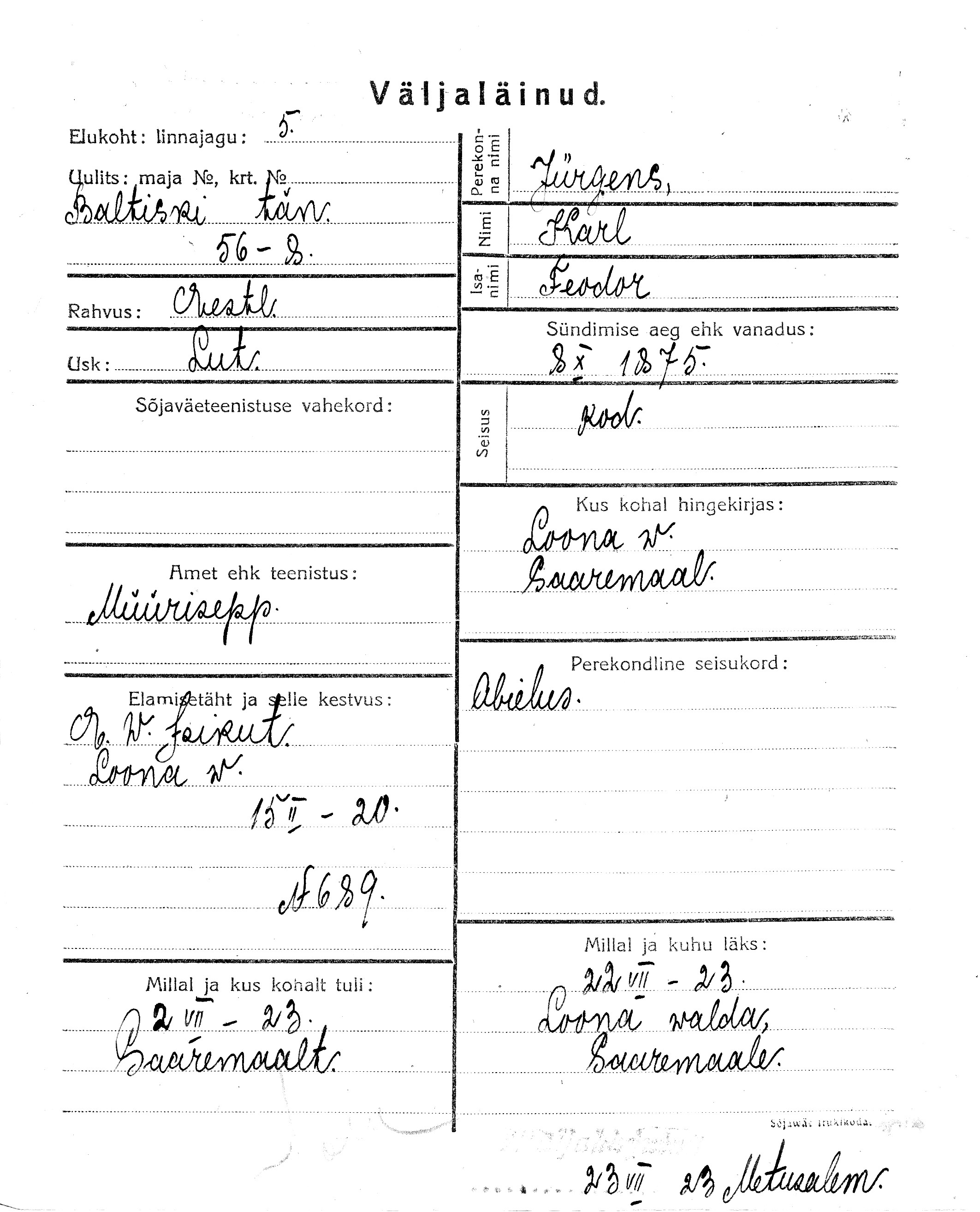 Jürgens, Karl, Feodor