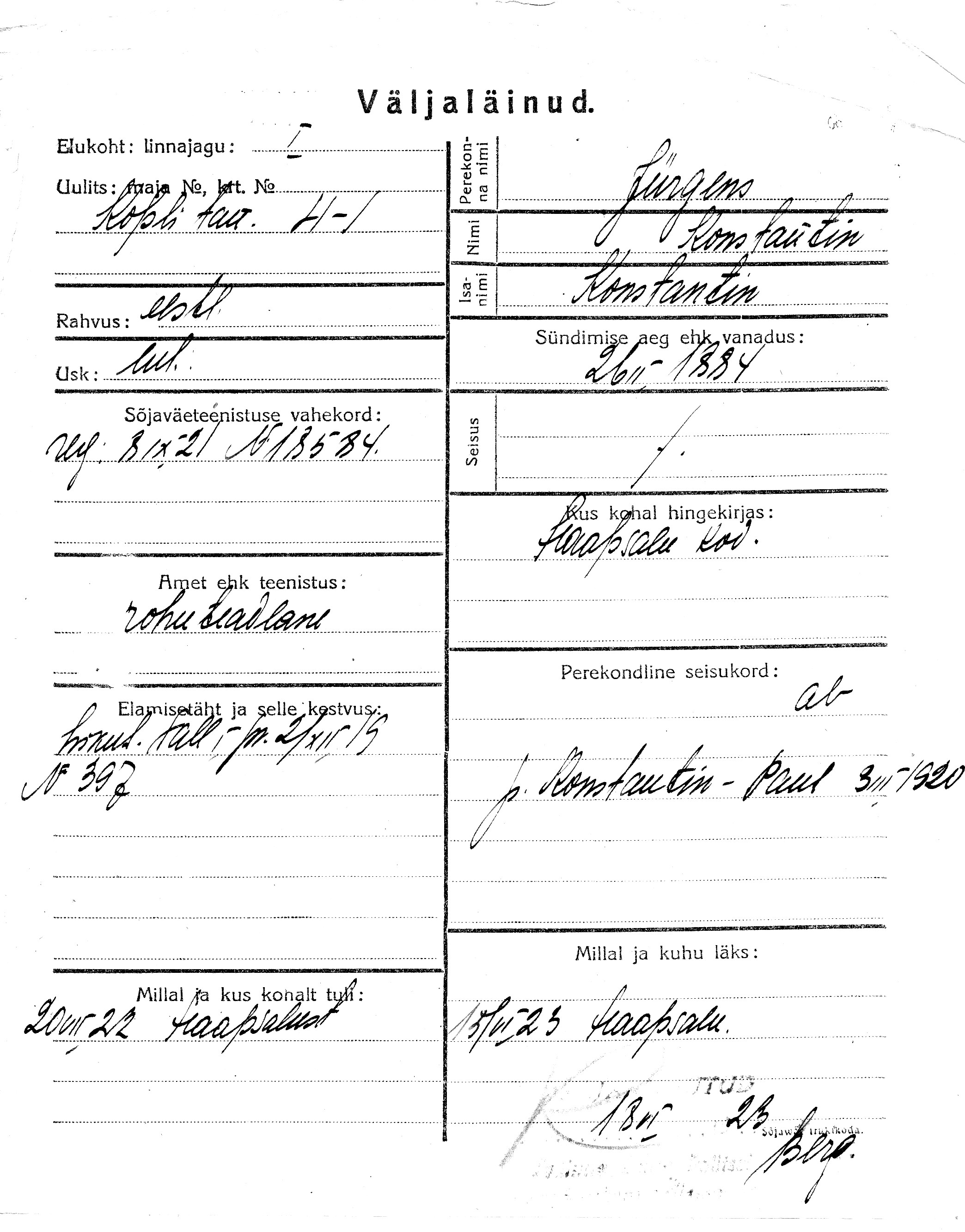 Jürgens, Konstantin, Konstantin