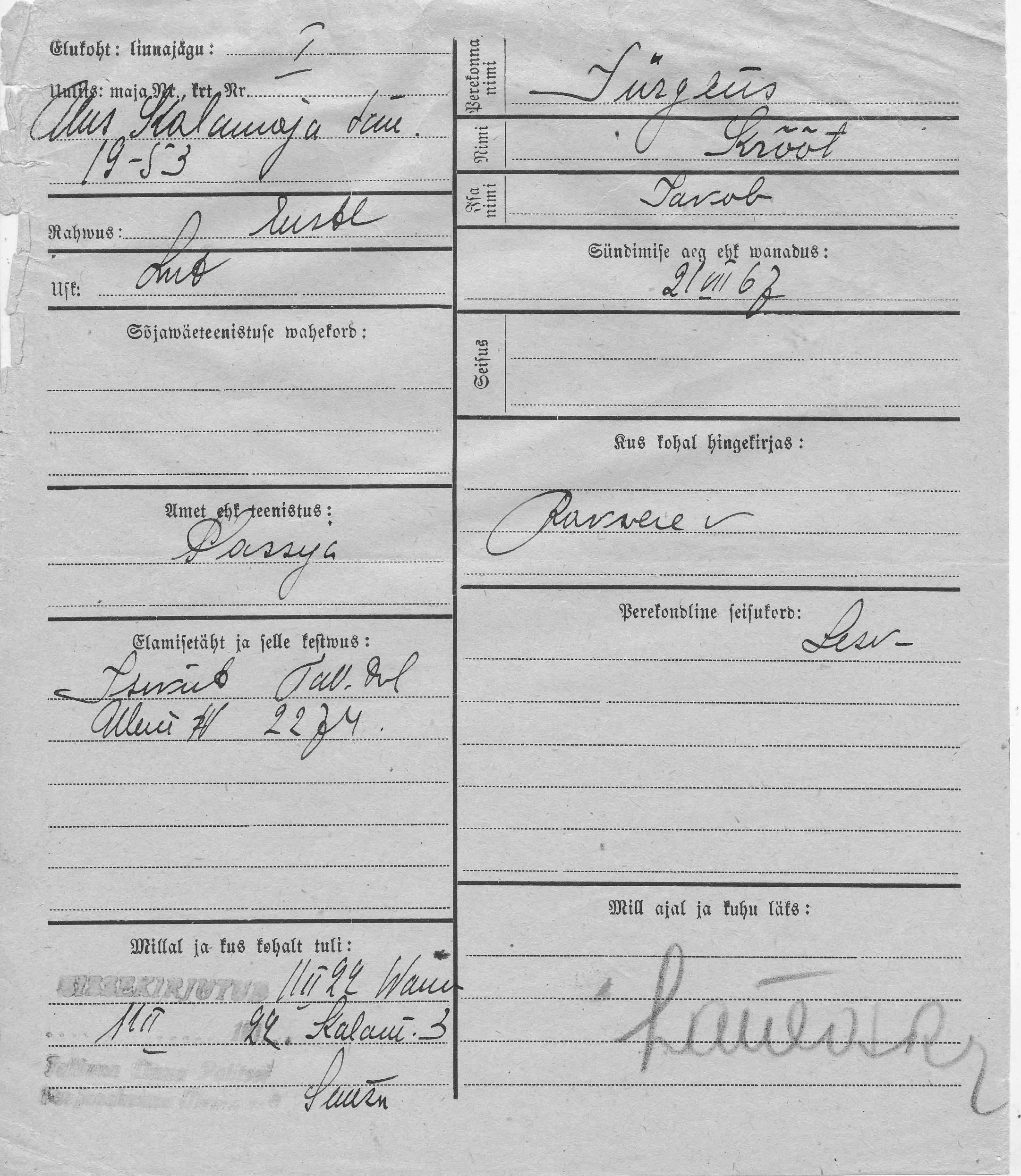 Jürgens, Krõõt, Jakob