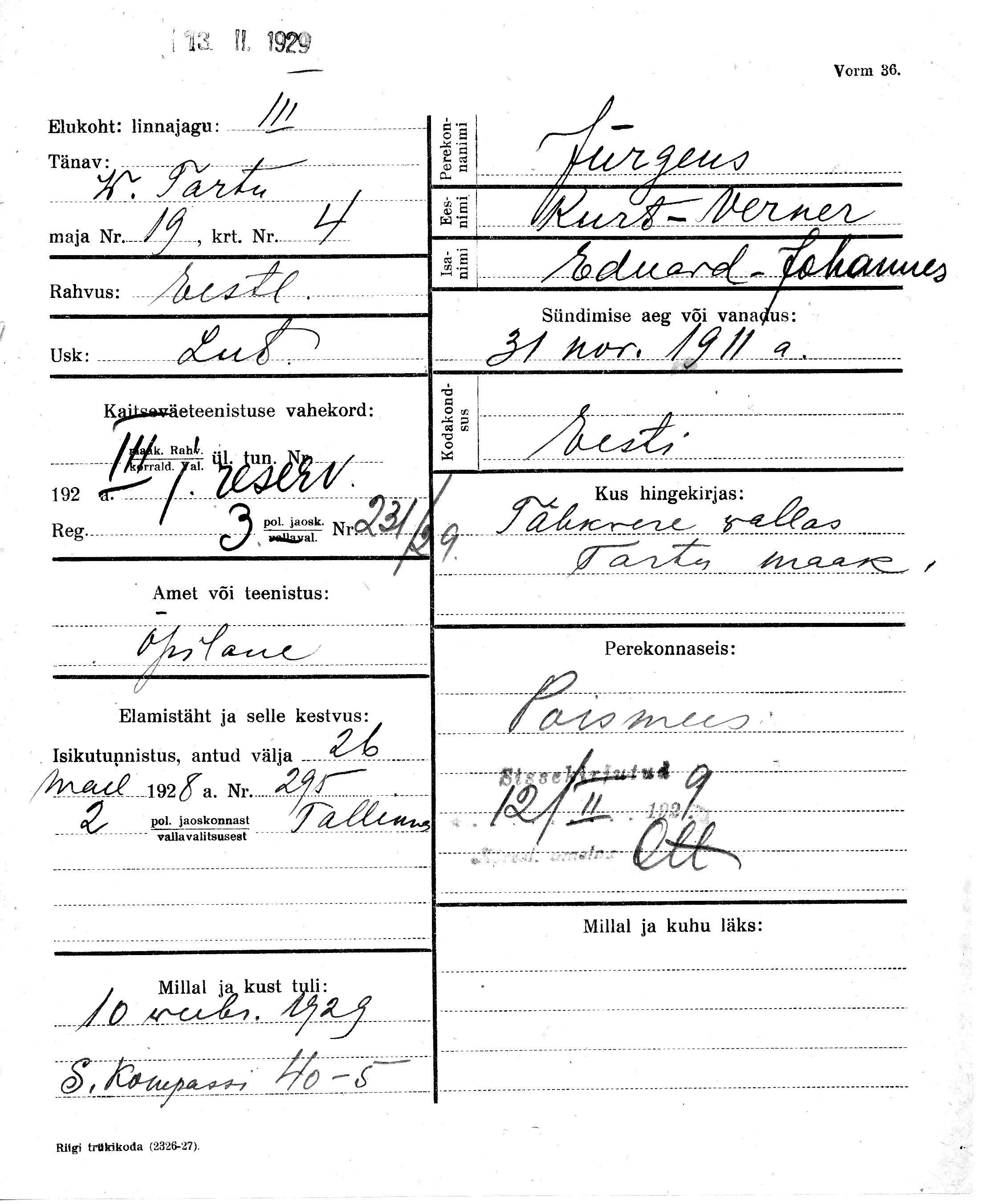 Jürgens, Kurt-Verner, Eduard-Johannes