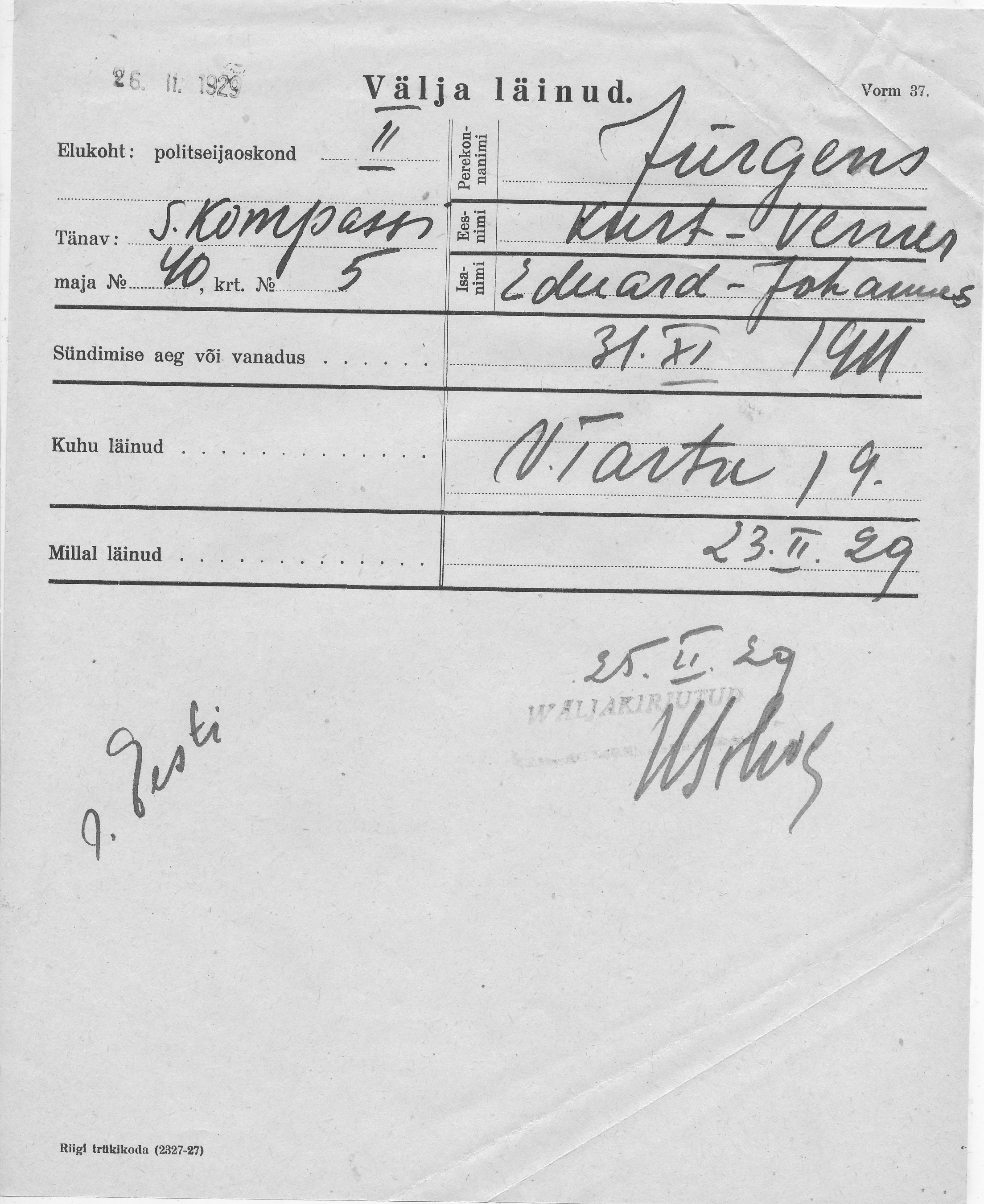 Jürgens, Kurt-Verner, Eduard-Johannes