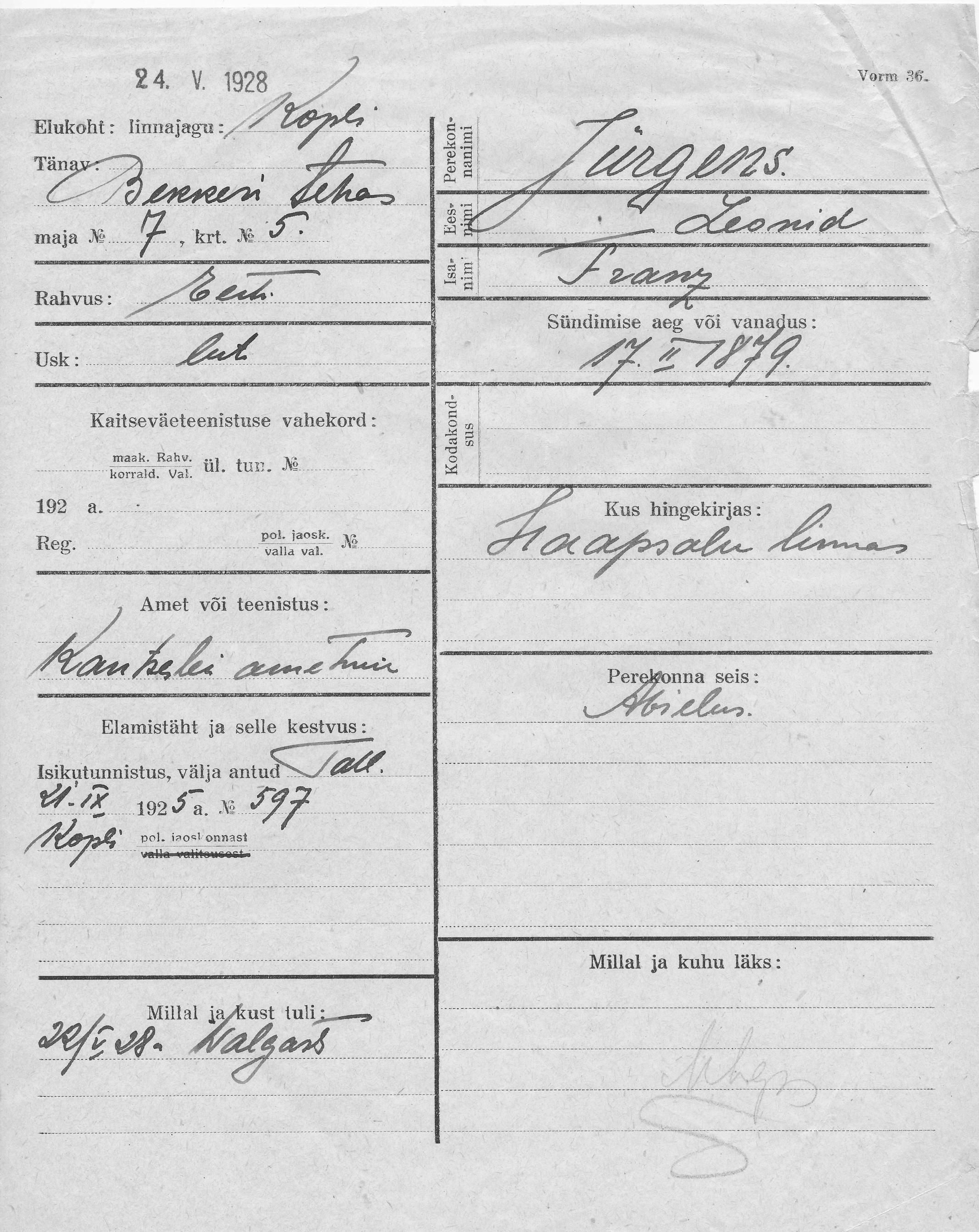 Jürgens, Leonid, Franz