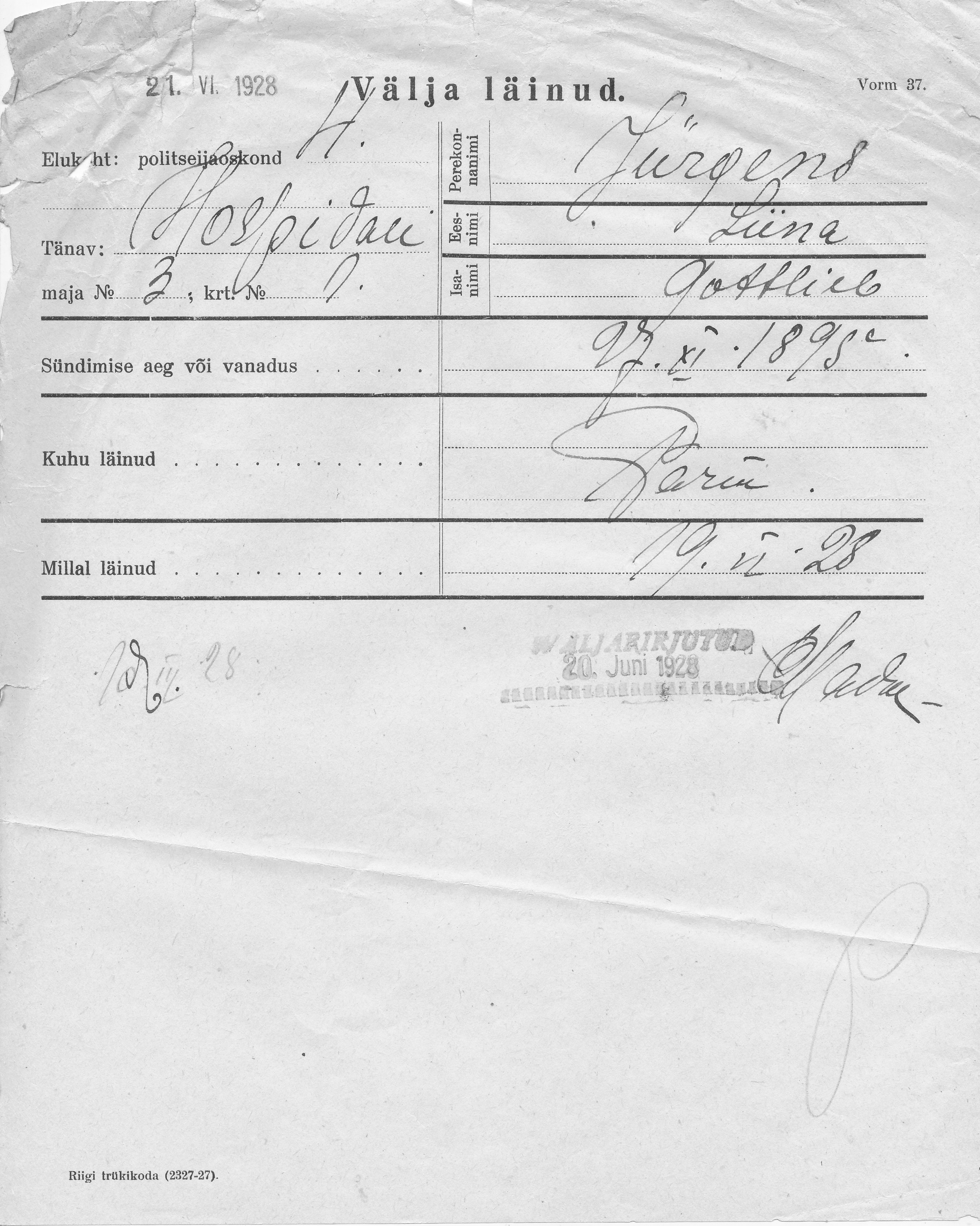 Jürgens, Liina, Gottlieb