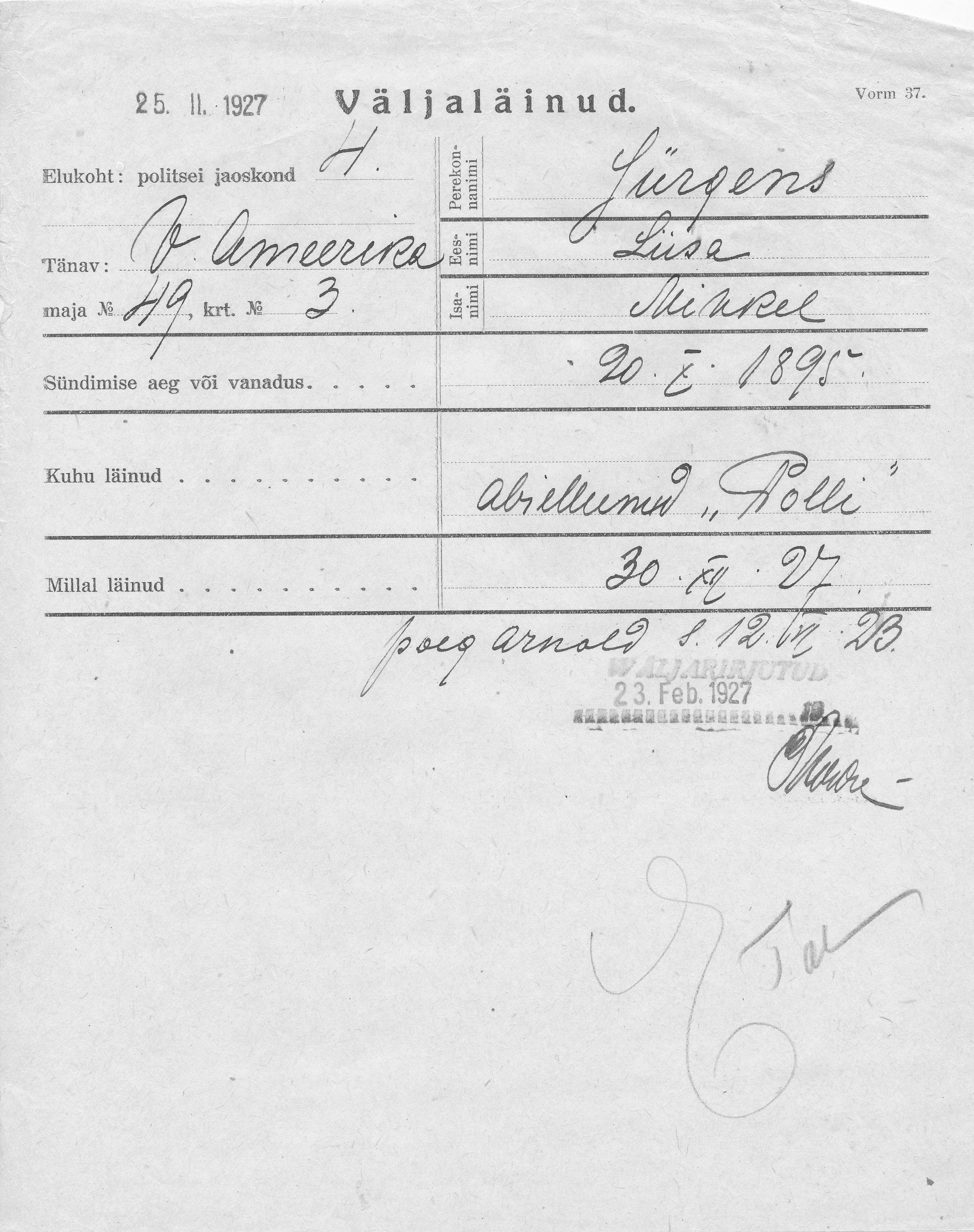 Jürgens, Liisa, Mihkel