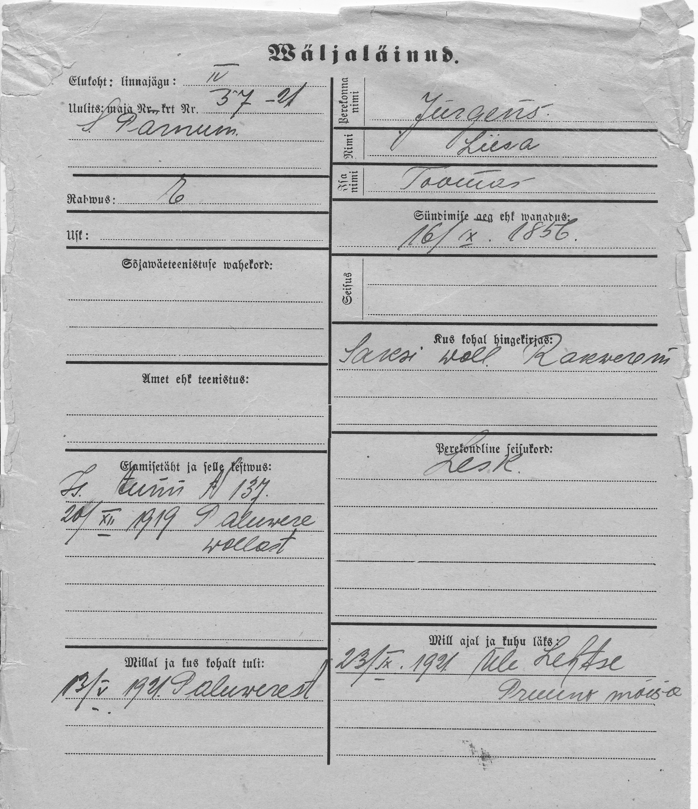 Jürgens, Liisa, Toomas