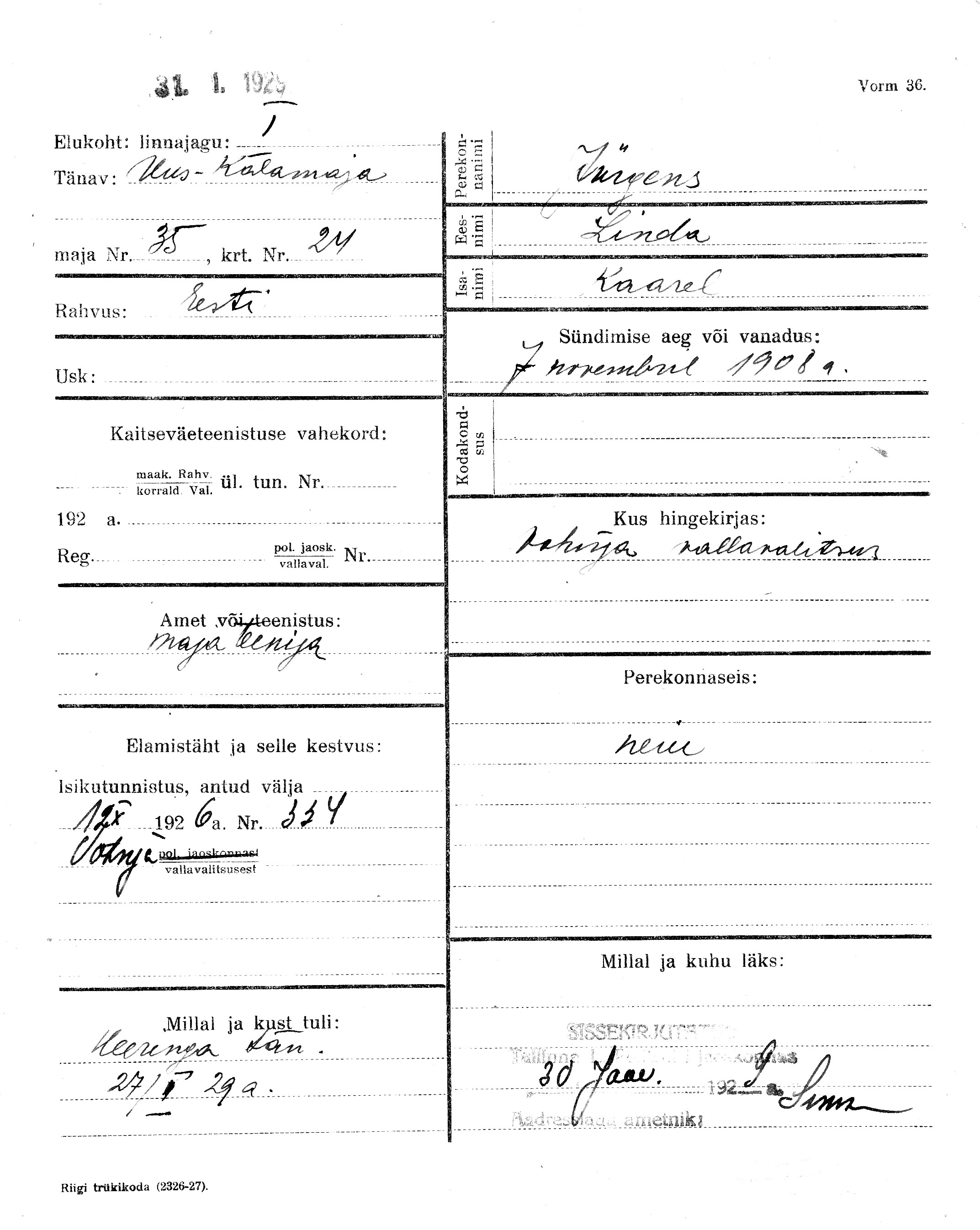 Jürgens, Linda, Kaarel