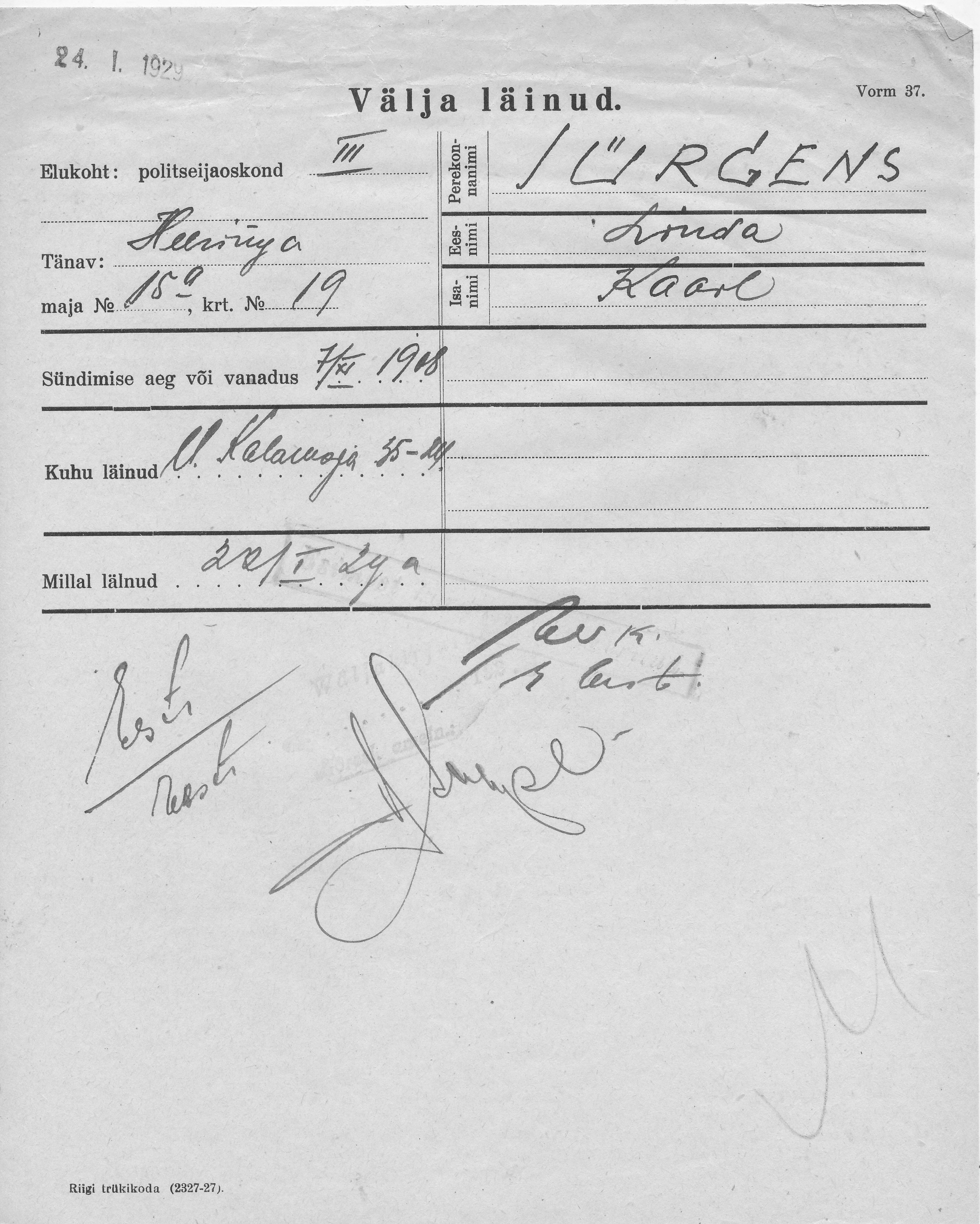 Jürgens, Linda, Kaarl