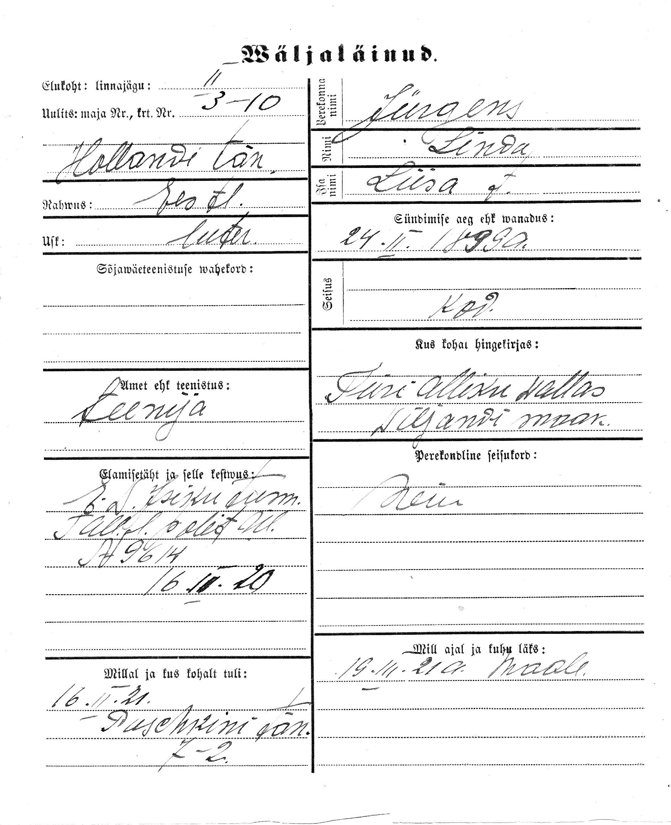 Jürgens, Linda, Liisa