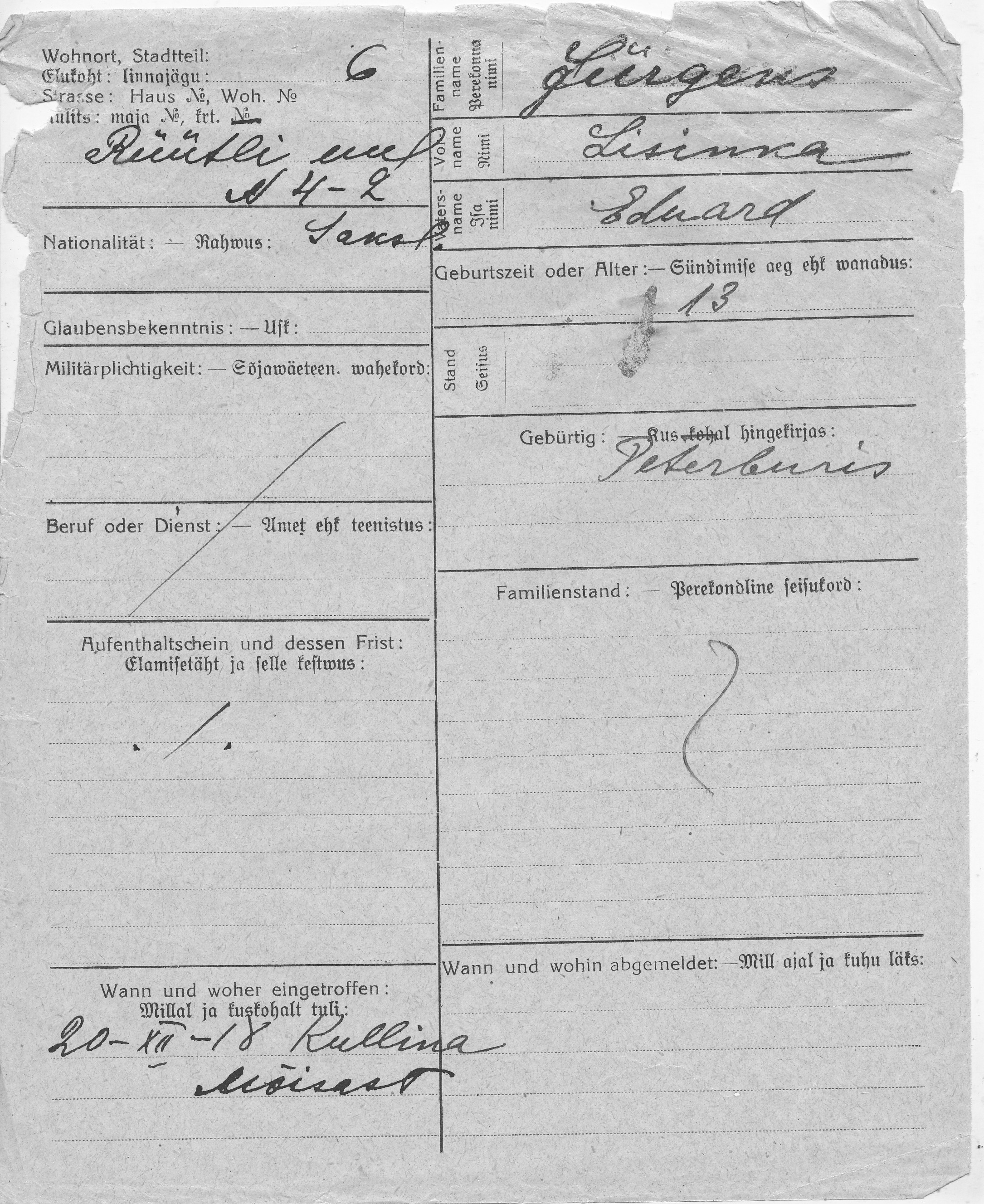 Jürgens, Lisinka, Eduard