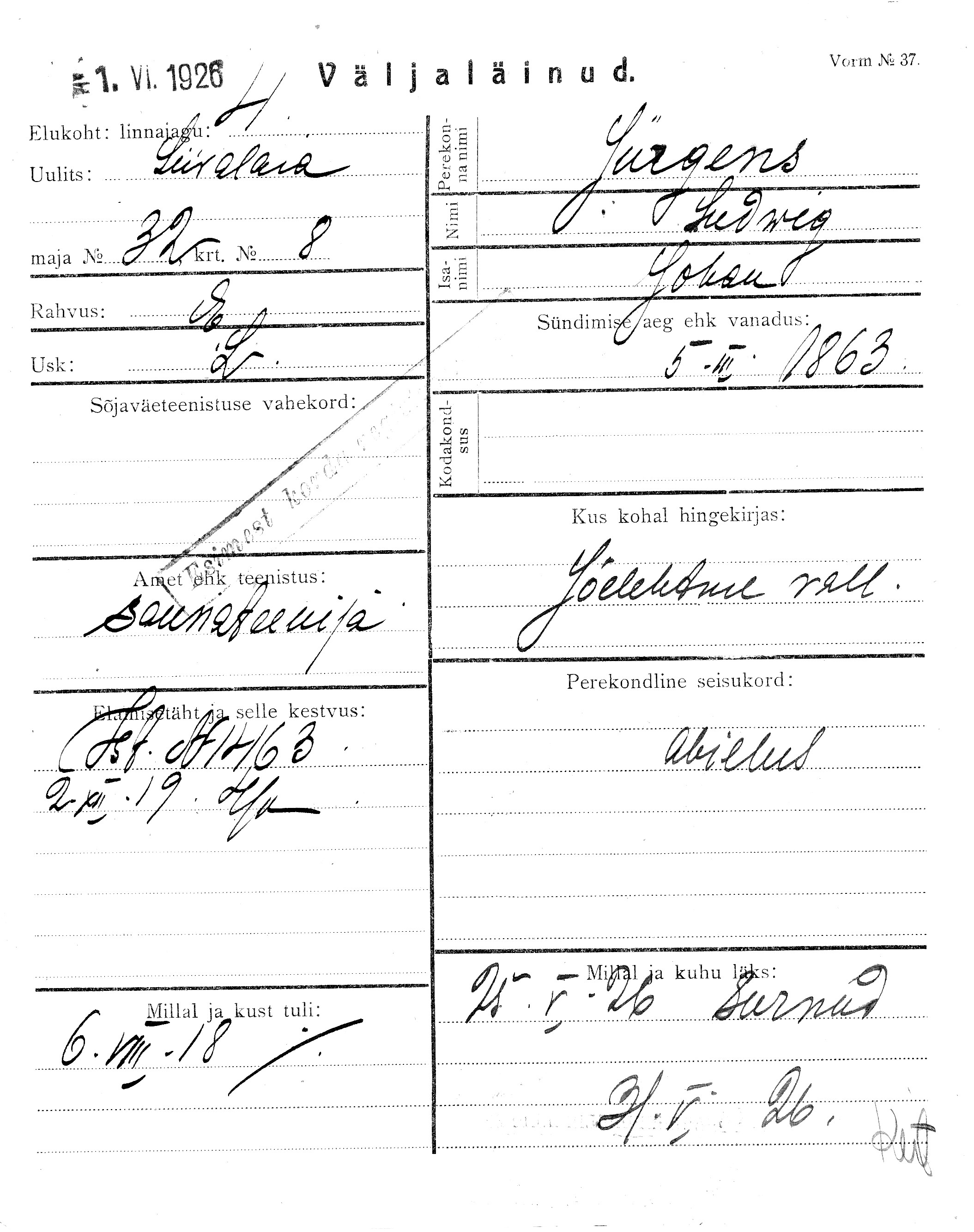 Jürgens, Ludwig, Johan