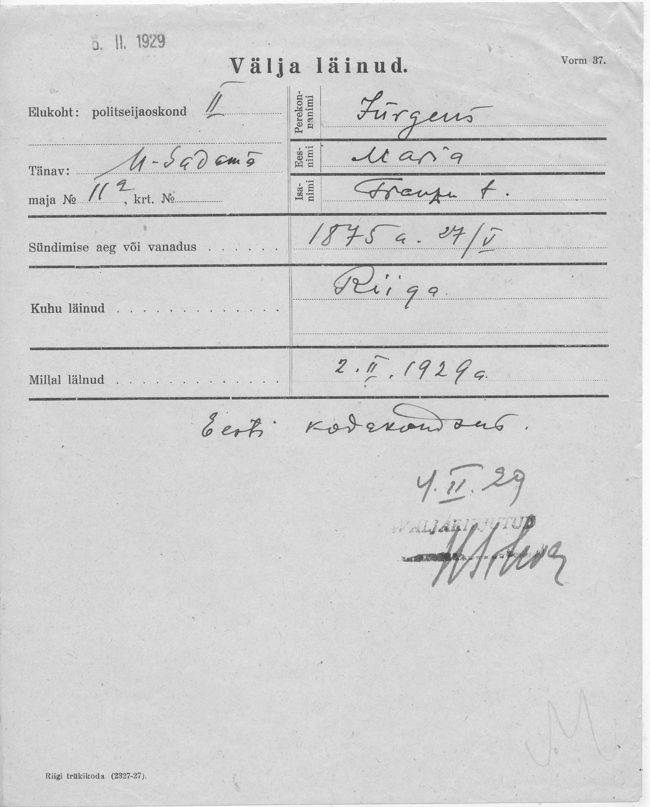 Jürgens, Maria, Franz