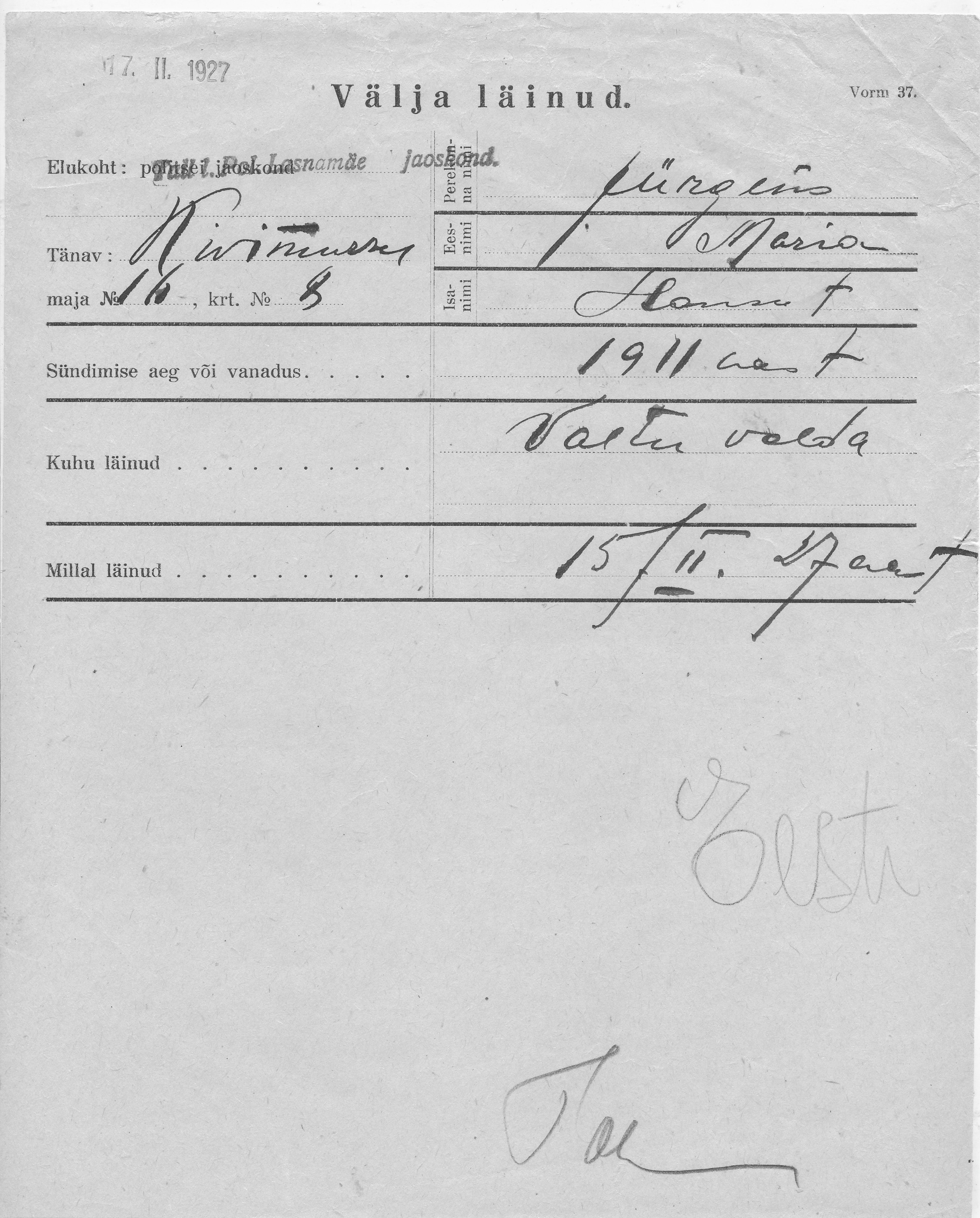 Jürgens, Maria, Hans