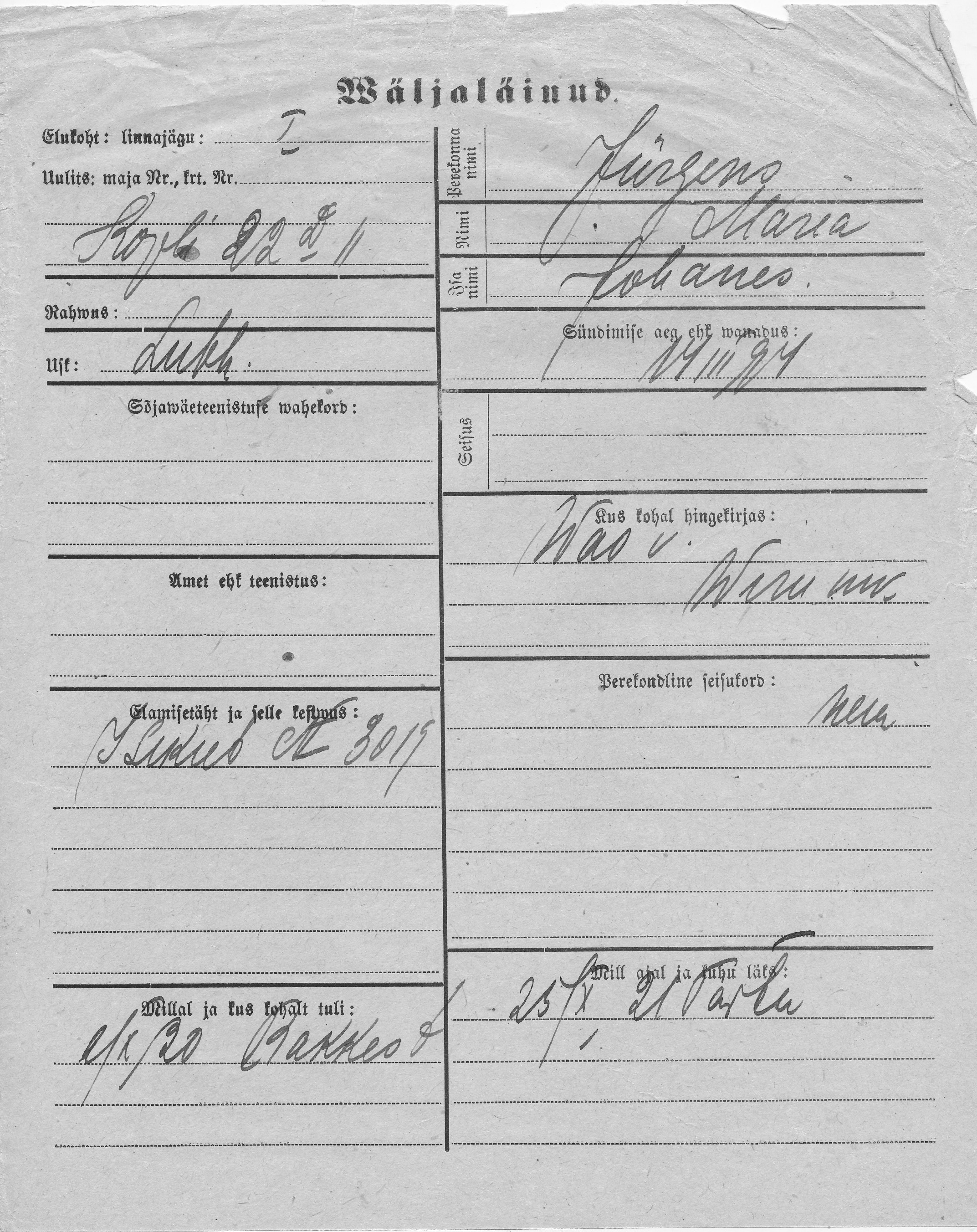 Jürgens, Maria, Johanes