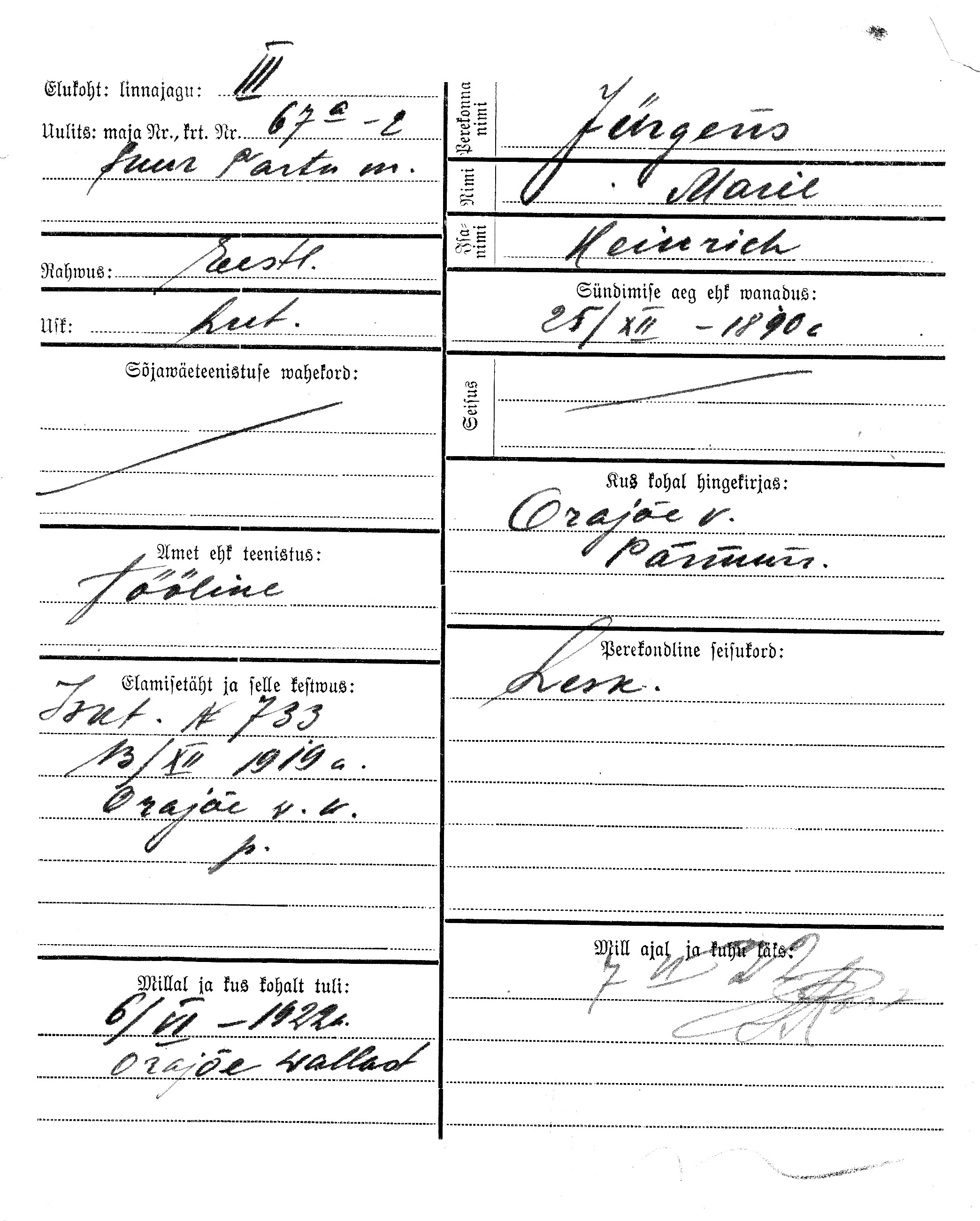 Jürgens, Marie, Heinrich