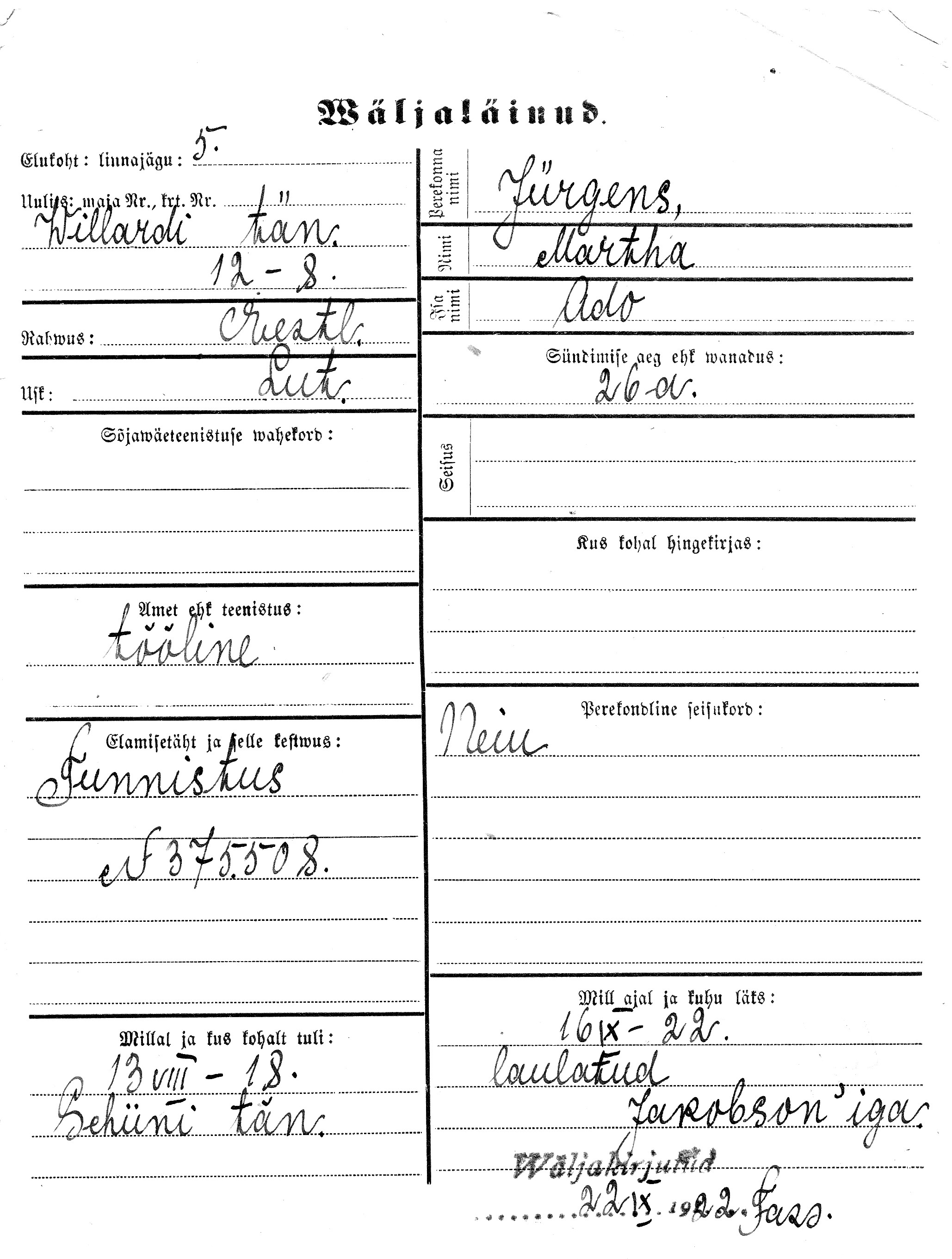 Jürgens, Martha, Ado