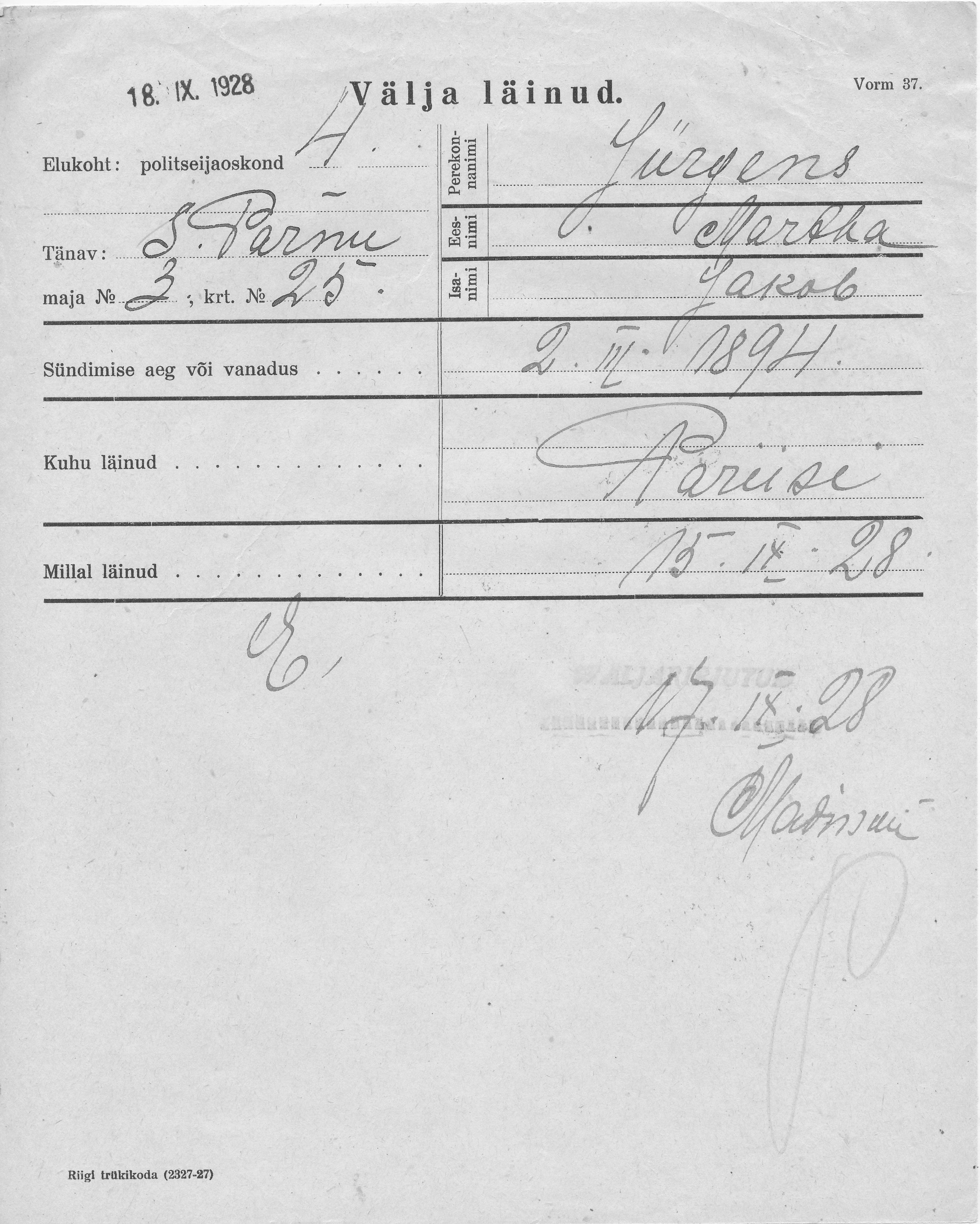 Jürgens, Martha, Jakob