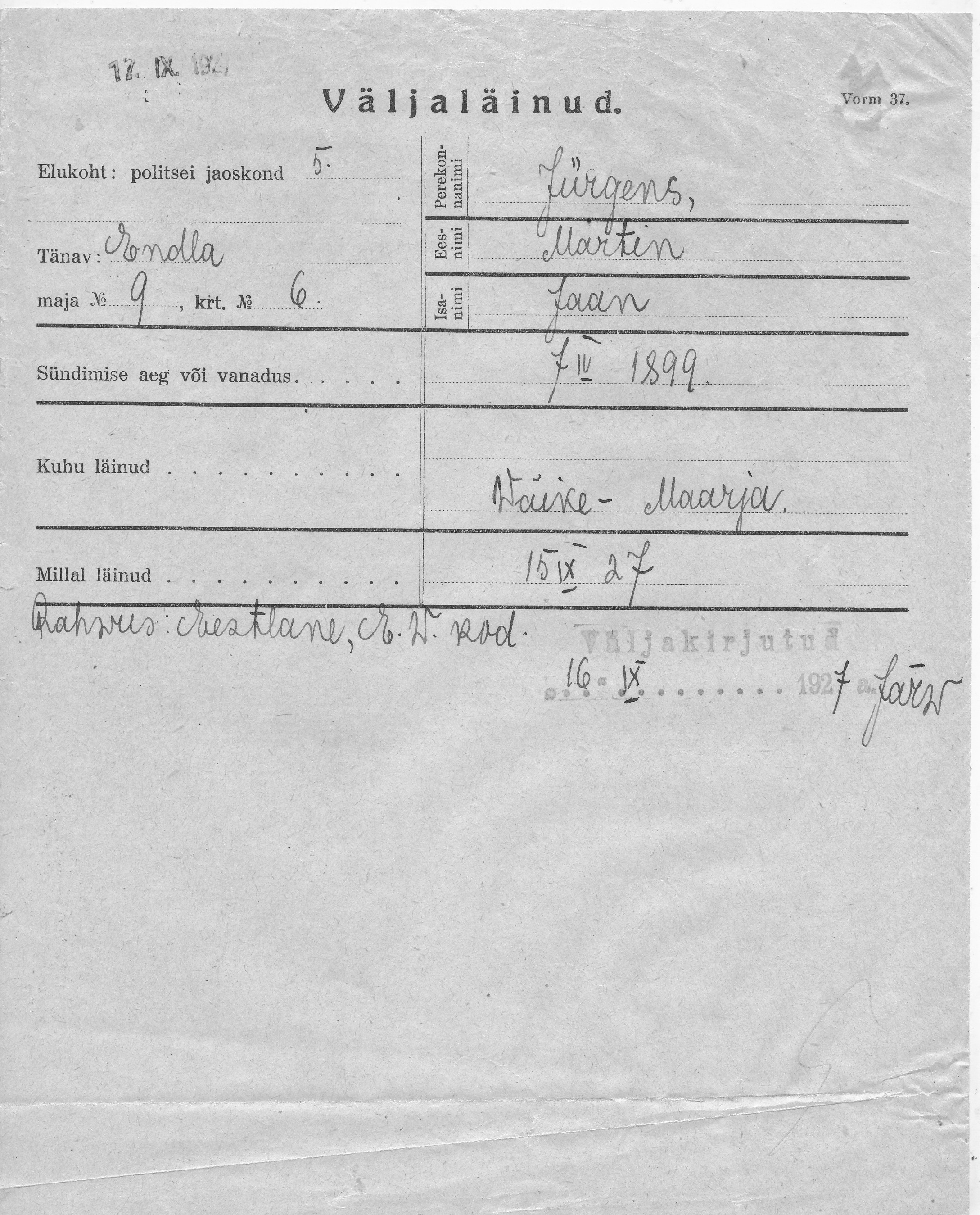 Jürgens, Martin, Jaan