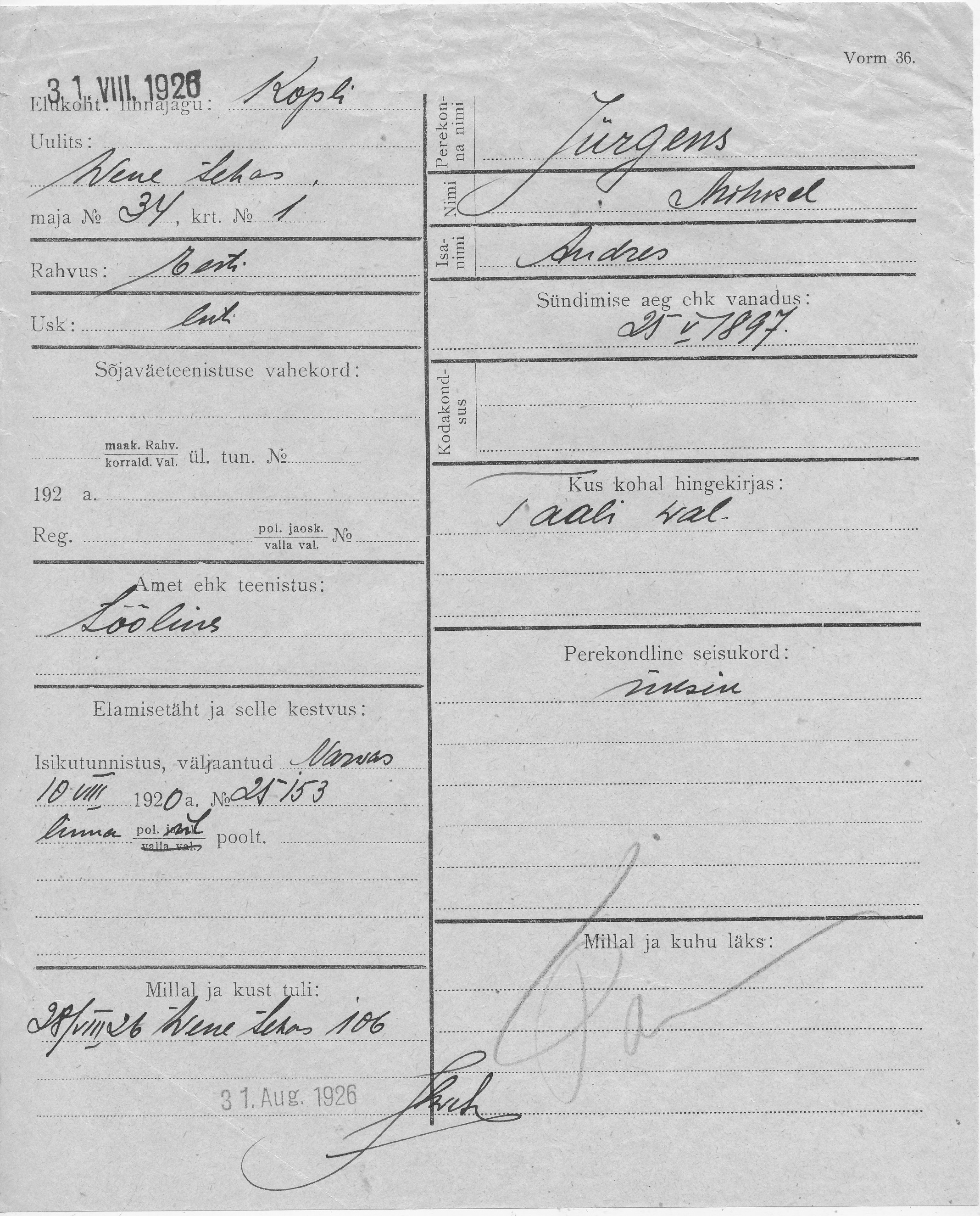 Jürgens, Mihkel, Andres