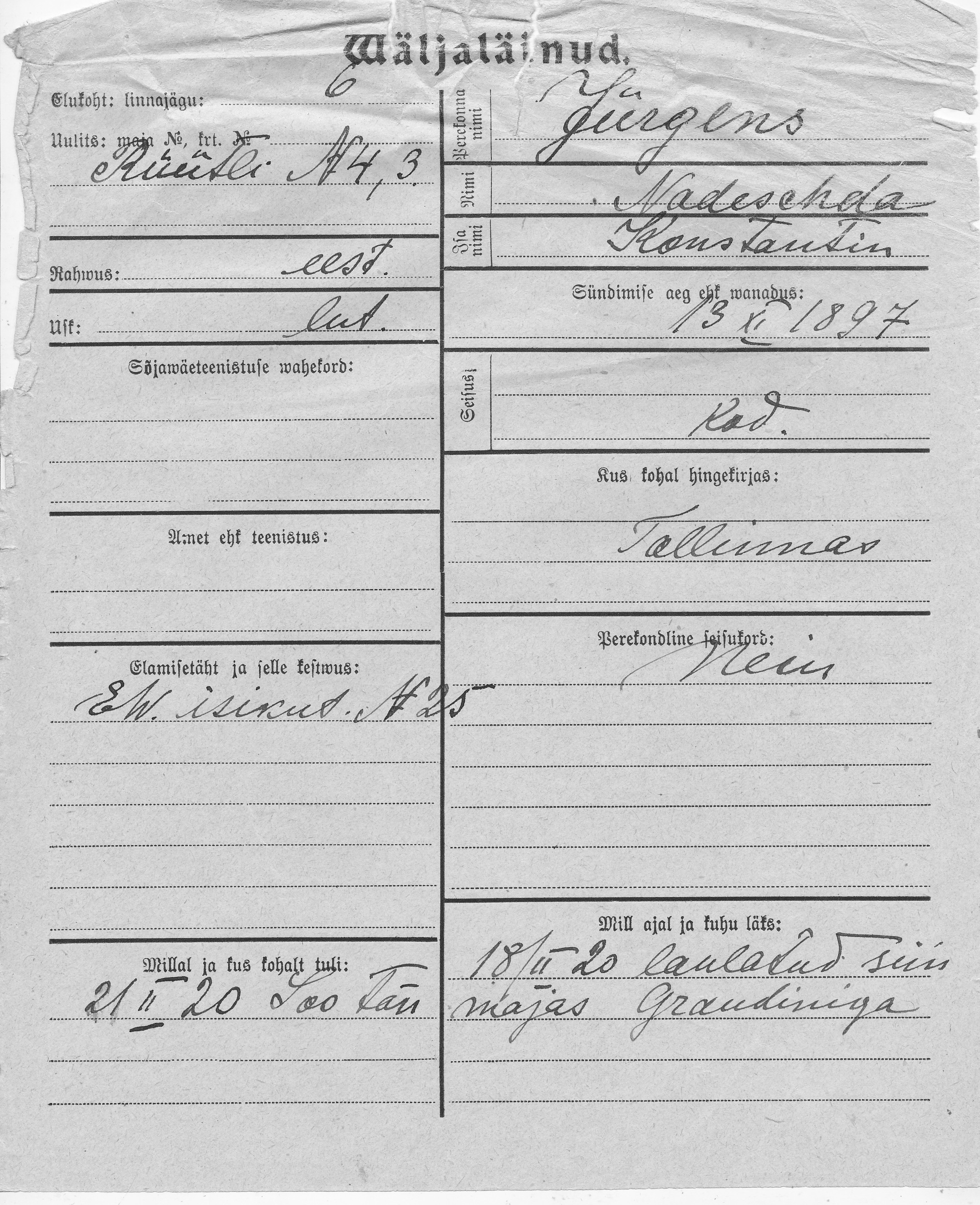 Jürgens, Nadeschda, Konstantin