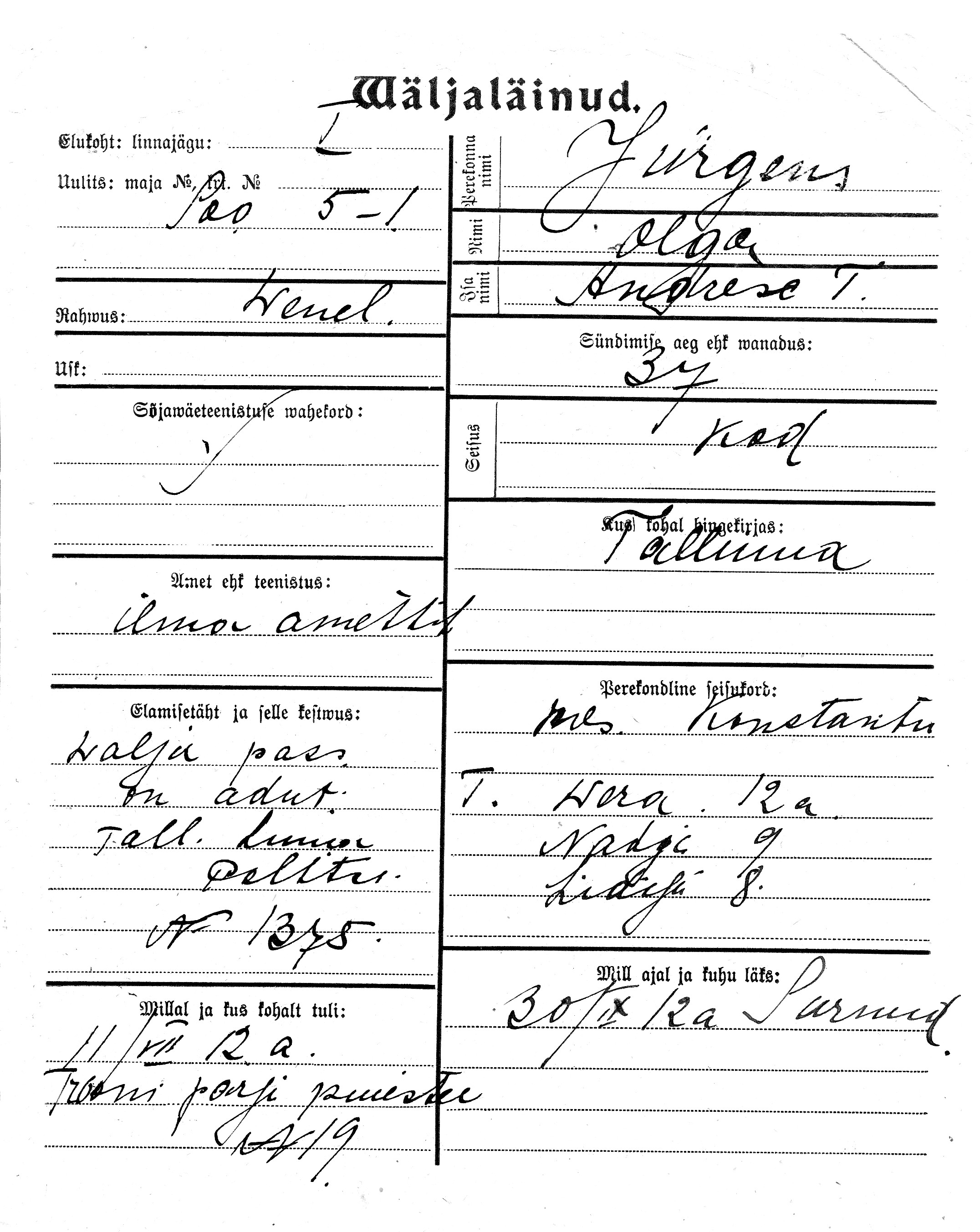 Jürgens, Olga, Andres