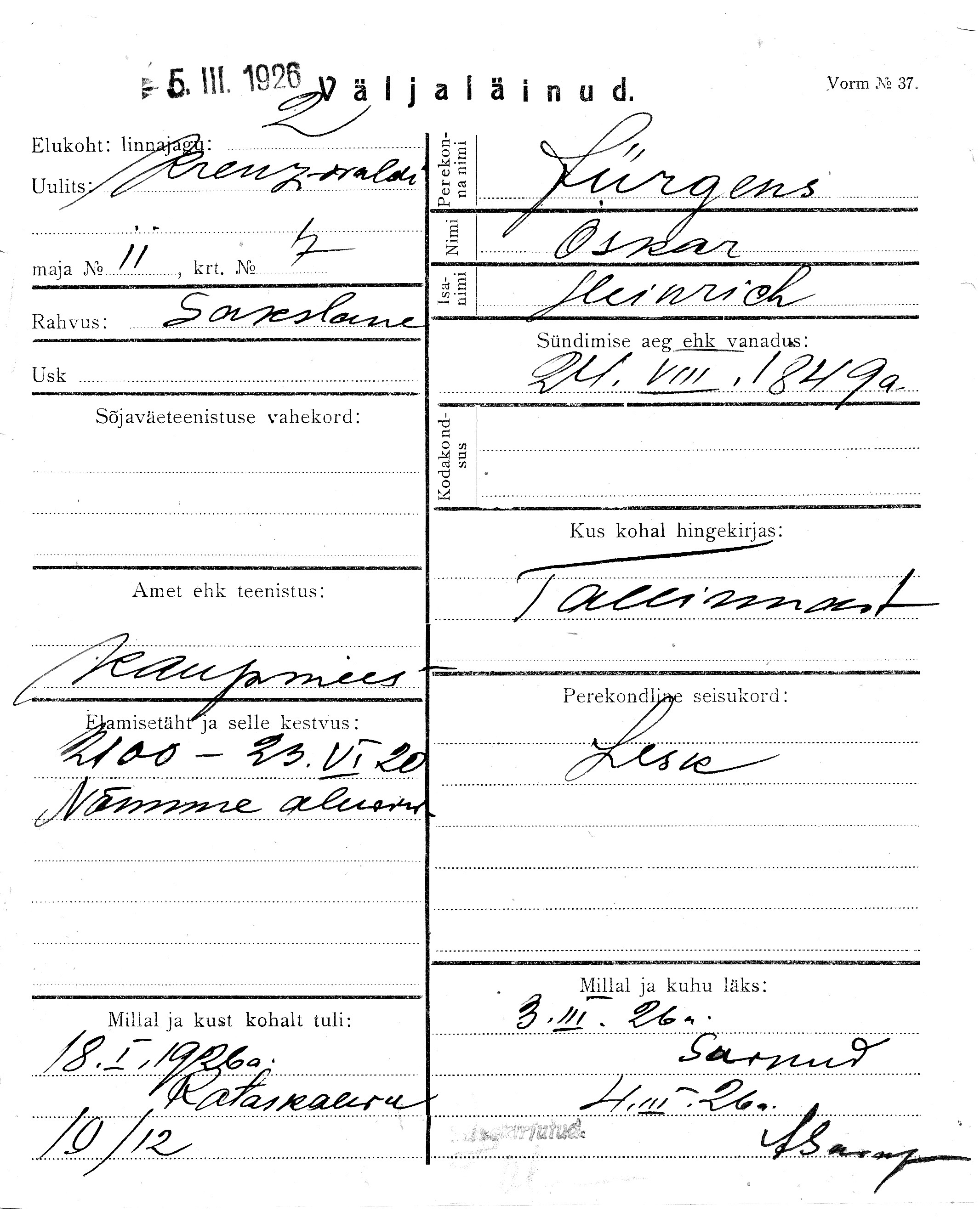 Jürgens, Oskar, Heinrich