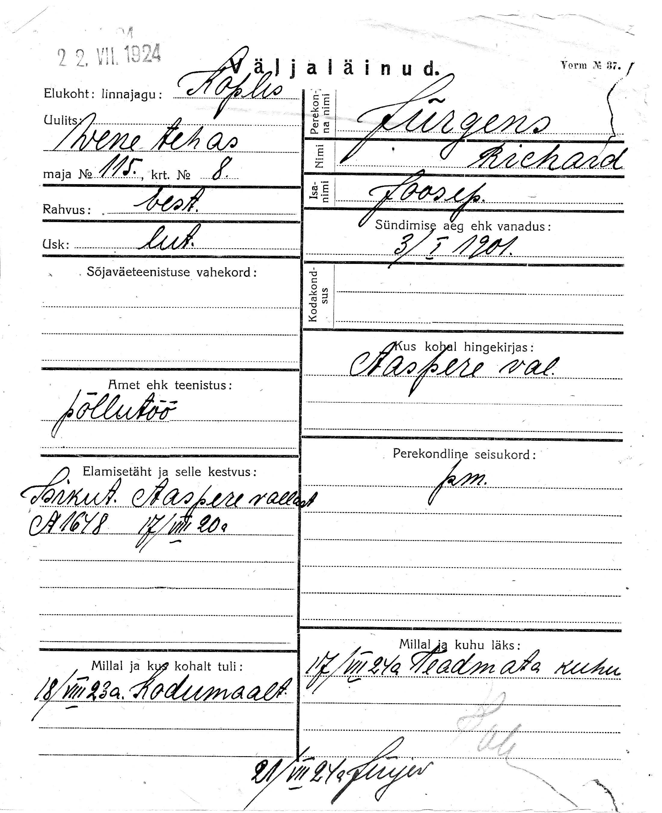 Jürgens, Richard, Joosep