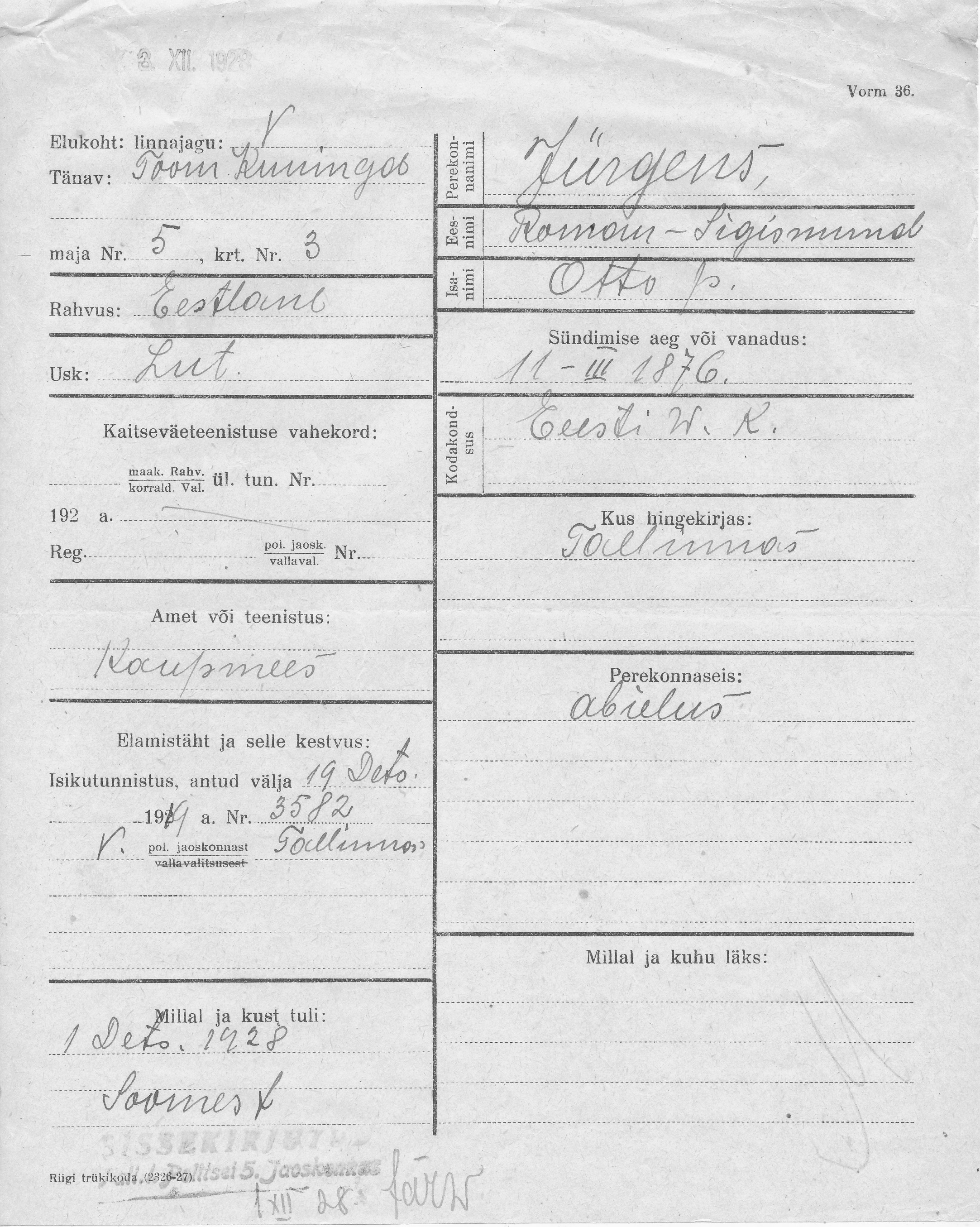 Jürgens, Roman-Sigismund, Otto