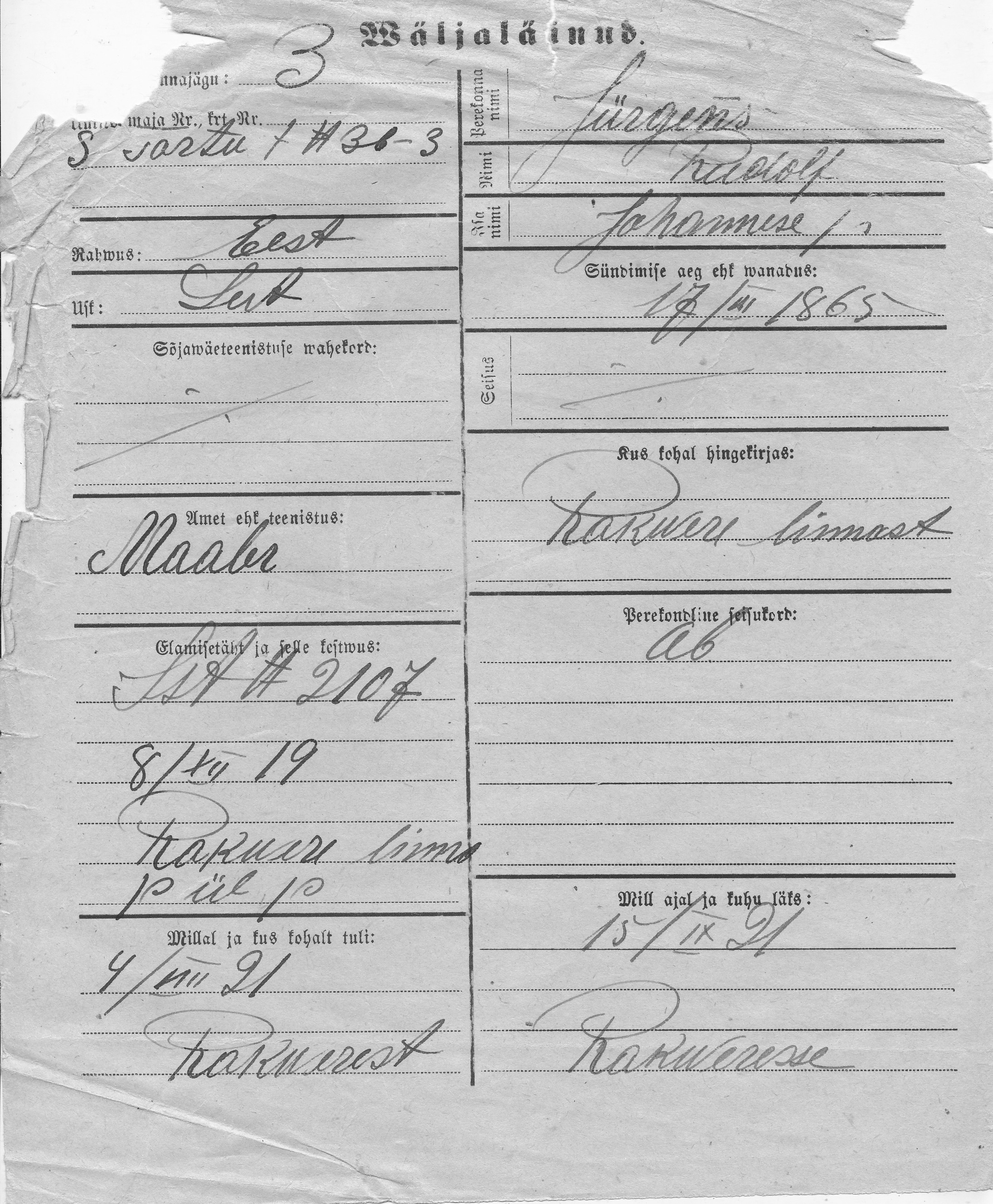 Jürgens, Rudolf, Johannes